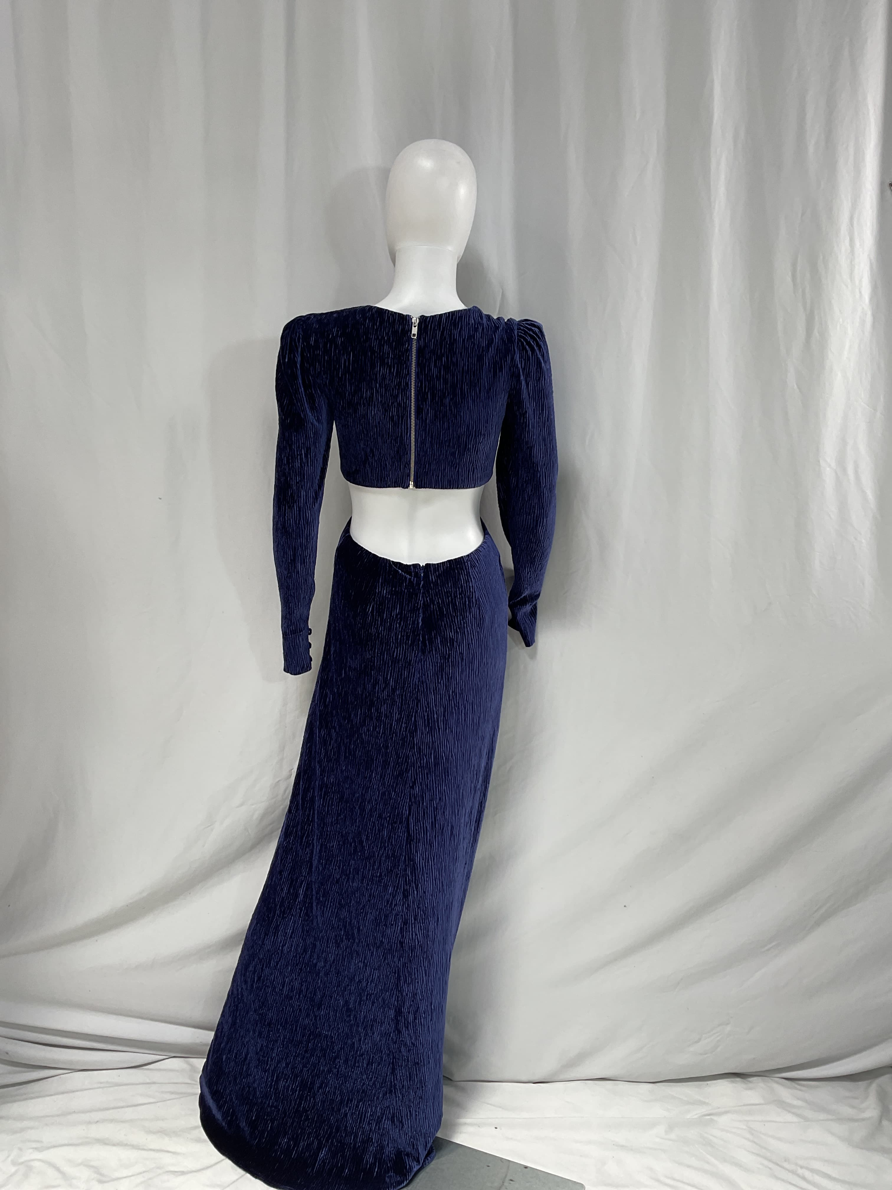 Textured Velvet Cutout Gown - Image 2