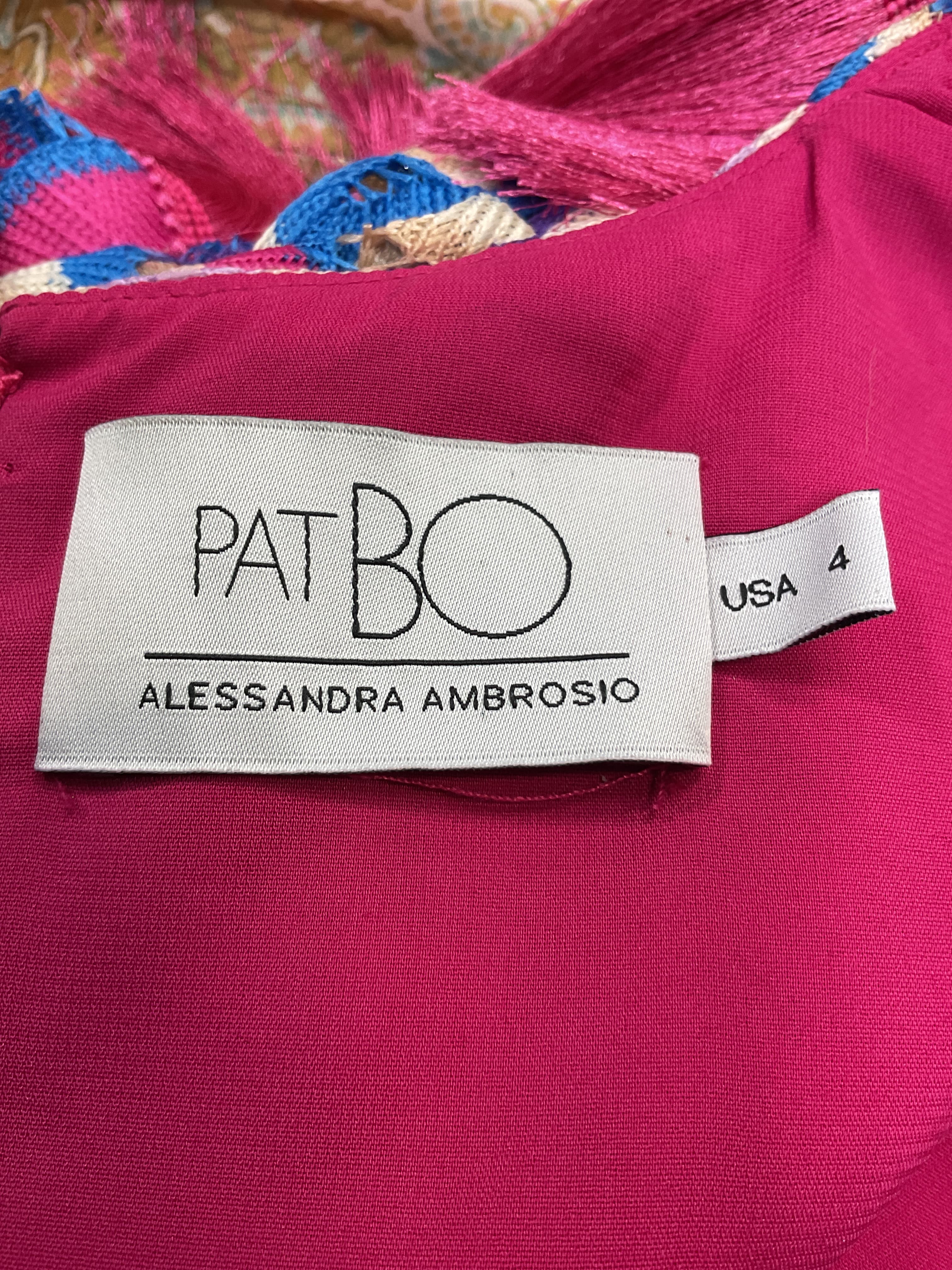 Patbo X Alessandra Ambrioso Crochet Cut Out Maxi Dress In Pink Multi - Image 4
