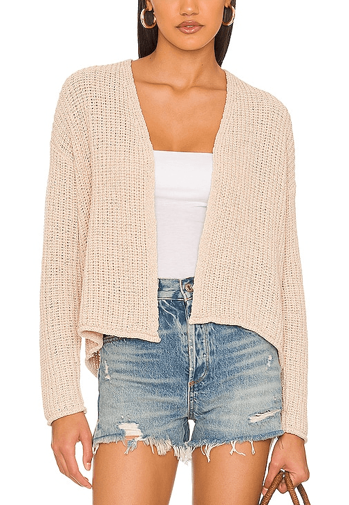 Velvet By Graham & Spencer Terrah Cardigan In Putty - Image 1