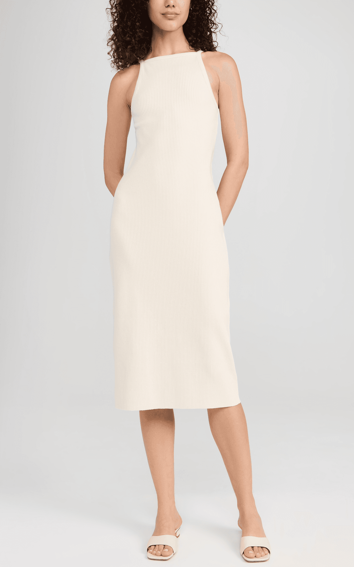 Rib High Neck Tank Dress - Image 1