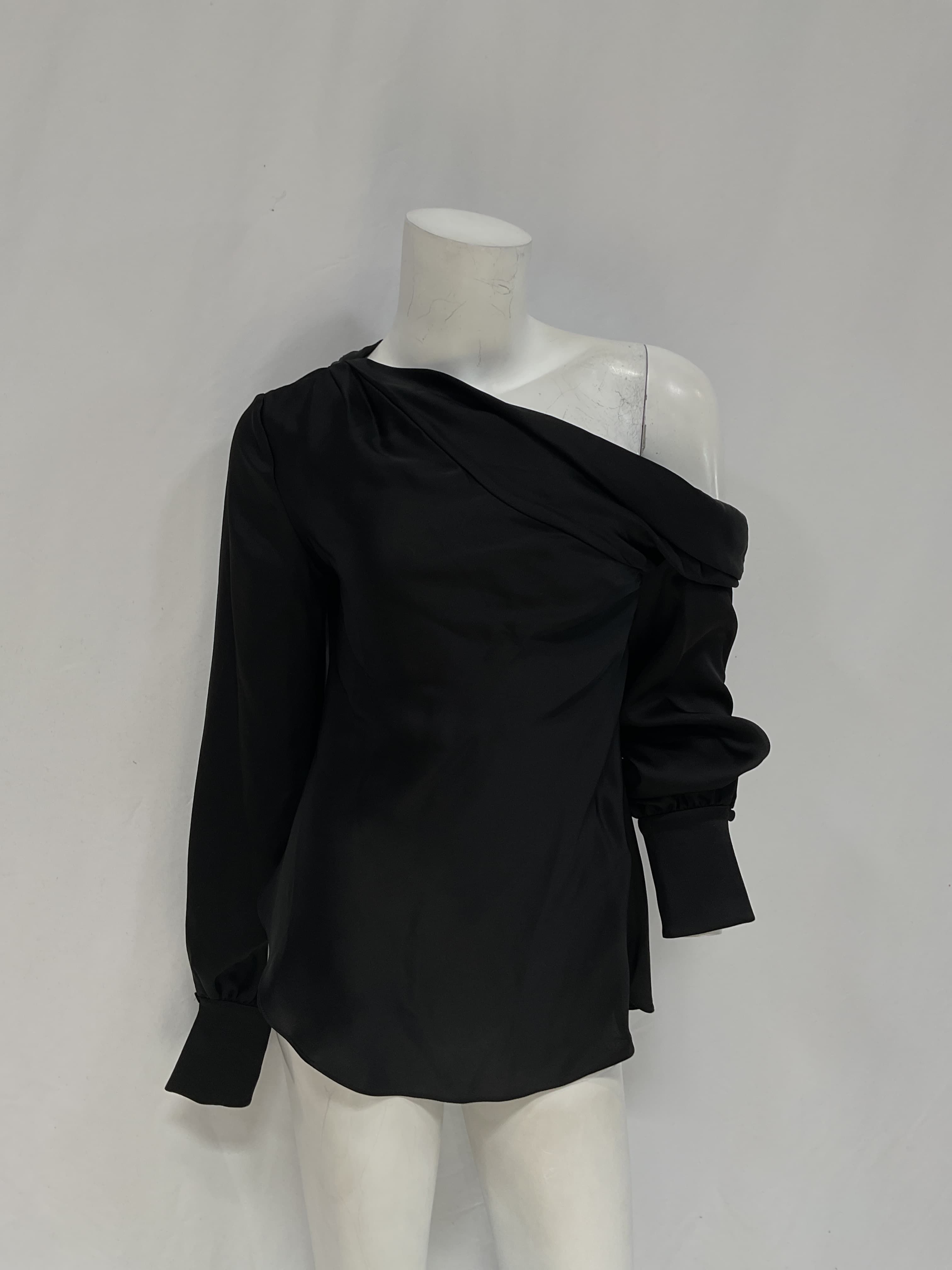 Alice One Shoulder Top In Black - Image 3