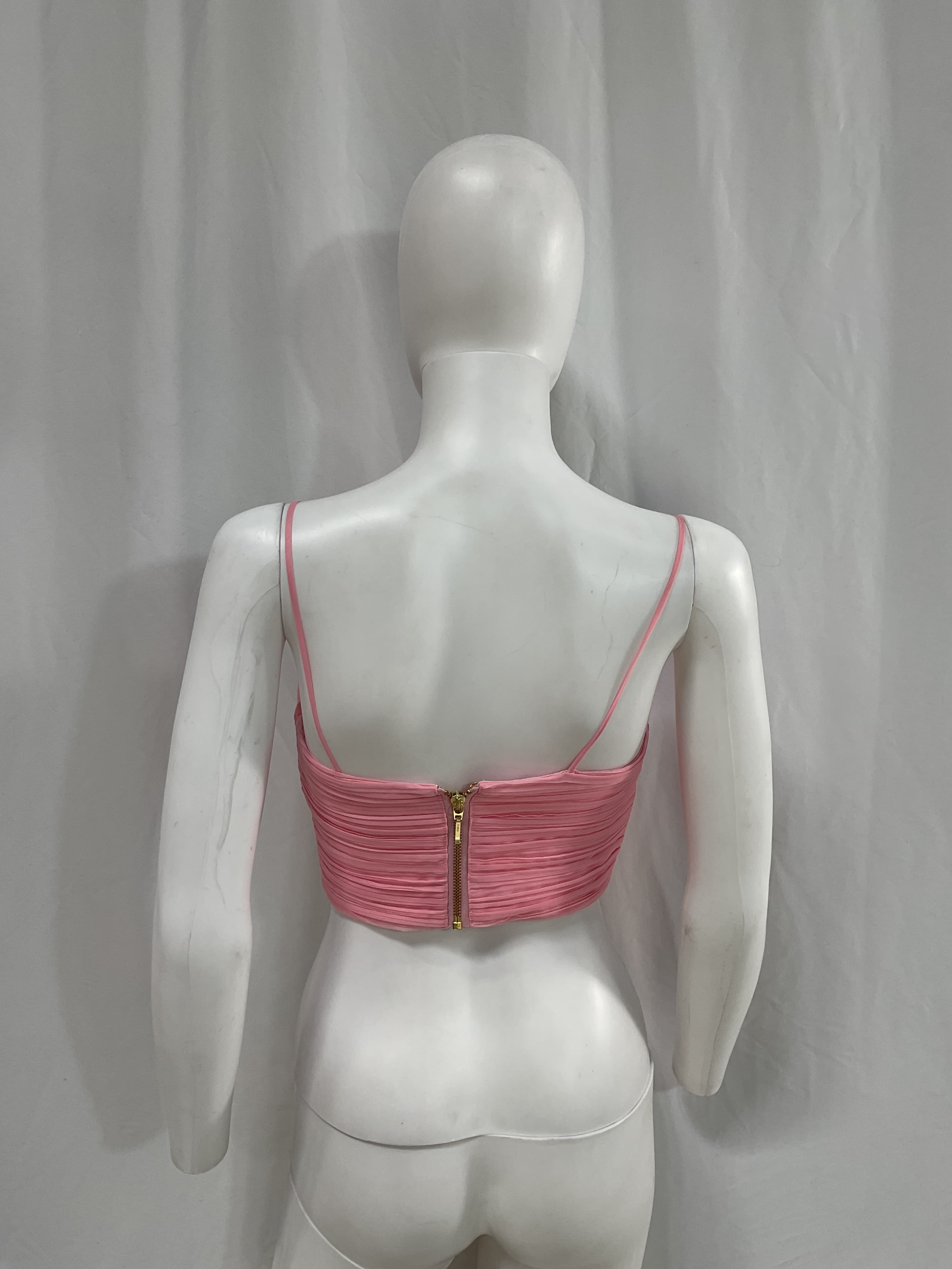 Laurier Wave Cropped Pliss-Organza Top - Image 2