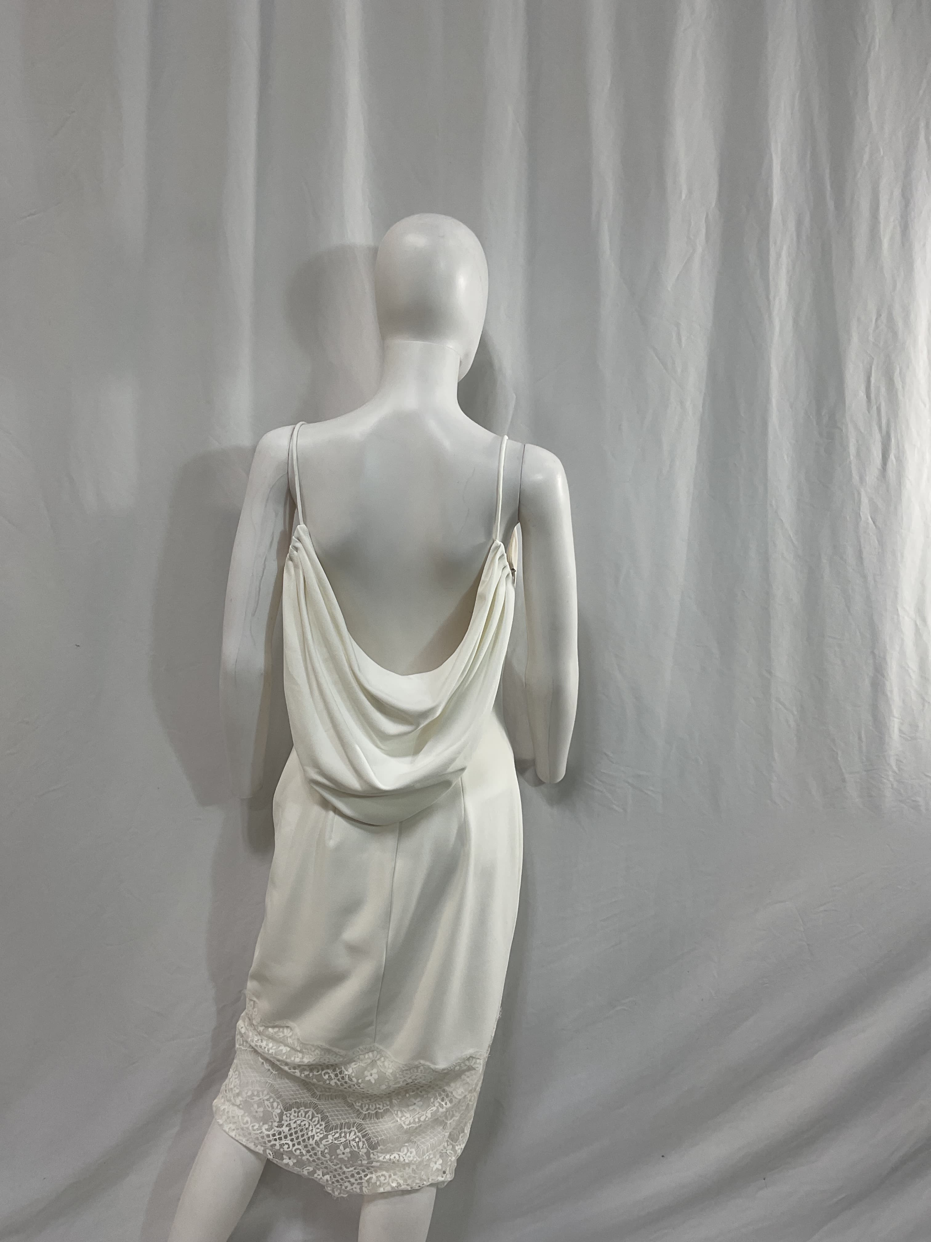 Draped Lace-Trimmed Midi-Dress - Image 2