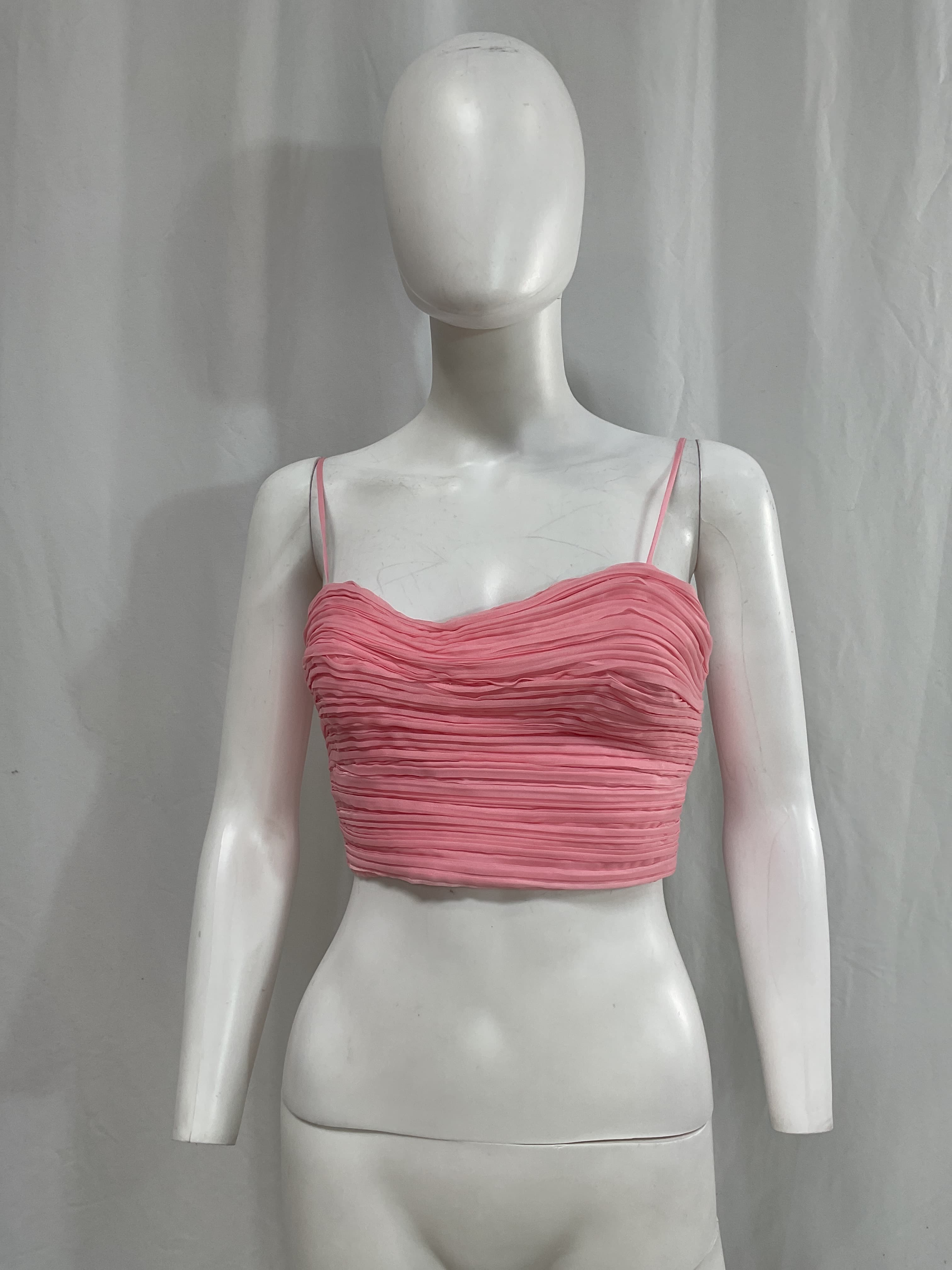 Laurier Wave Cropped Pliss-Organza Top - Image 4