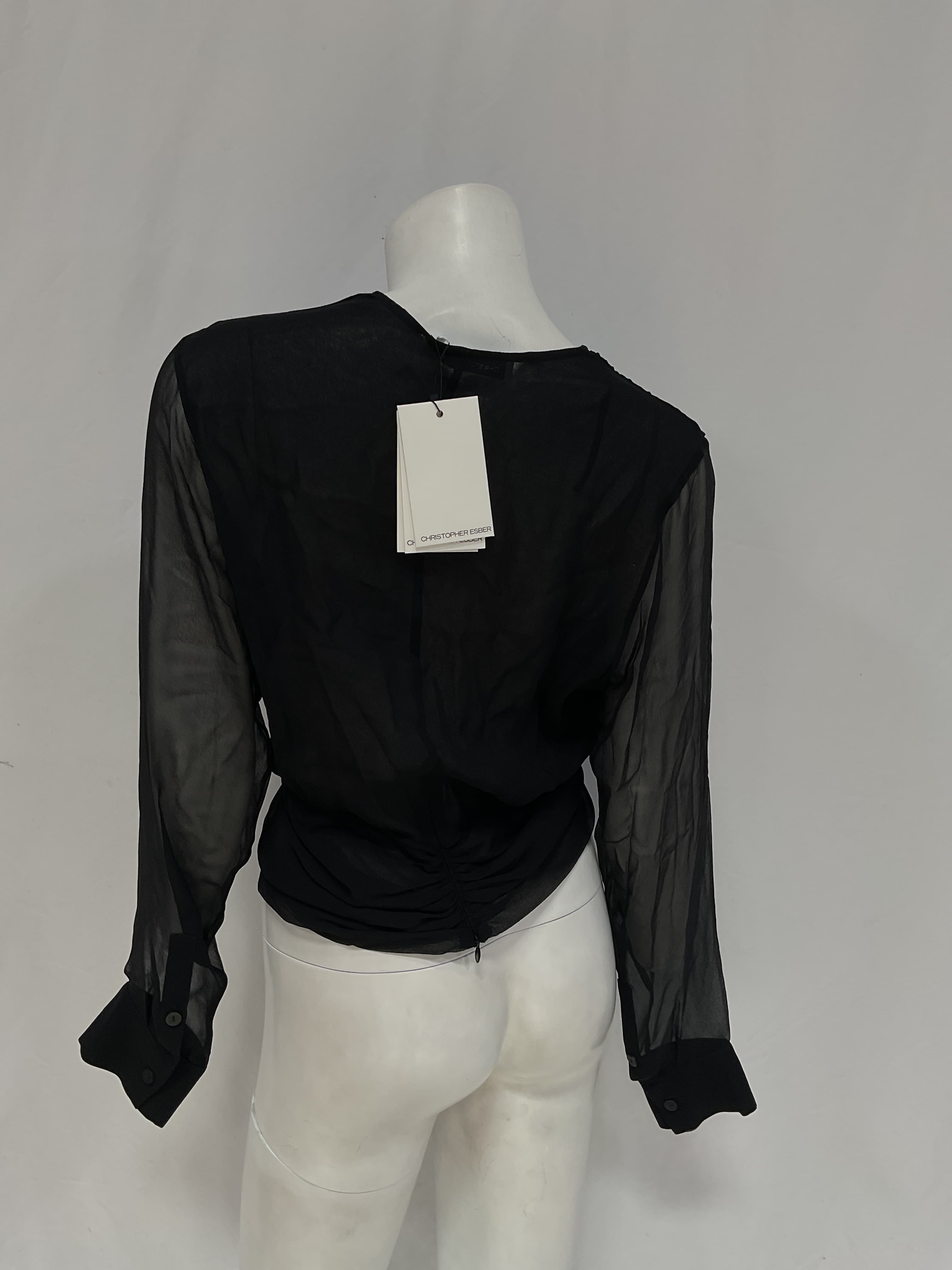 Silk Springs Twist Front Top In Black - Image 2