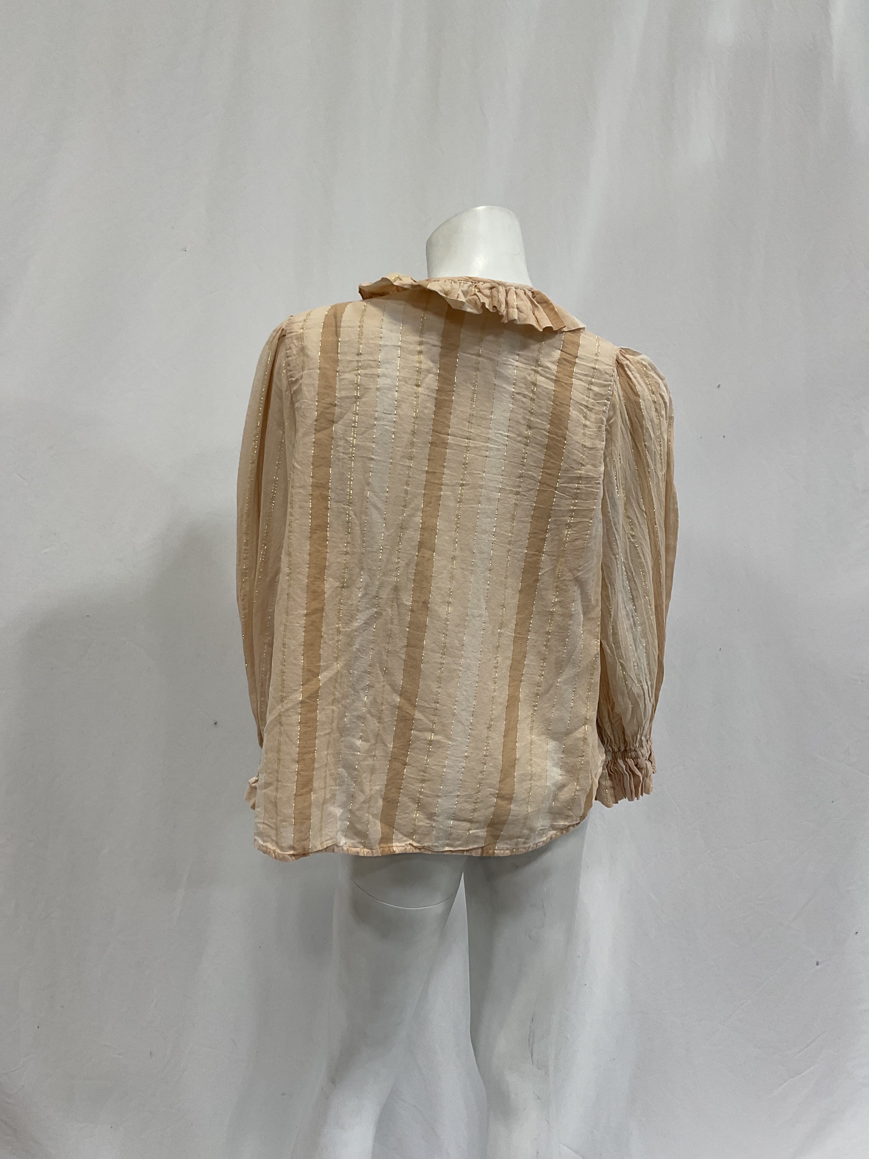 Striped Metallic Cotton-Blend Jacquard Blouse - Image 2