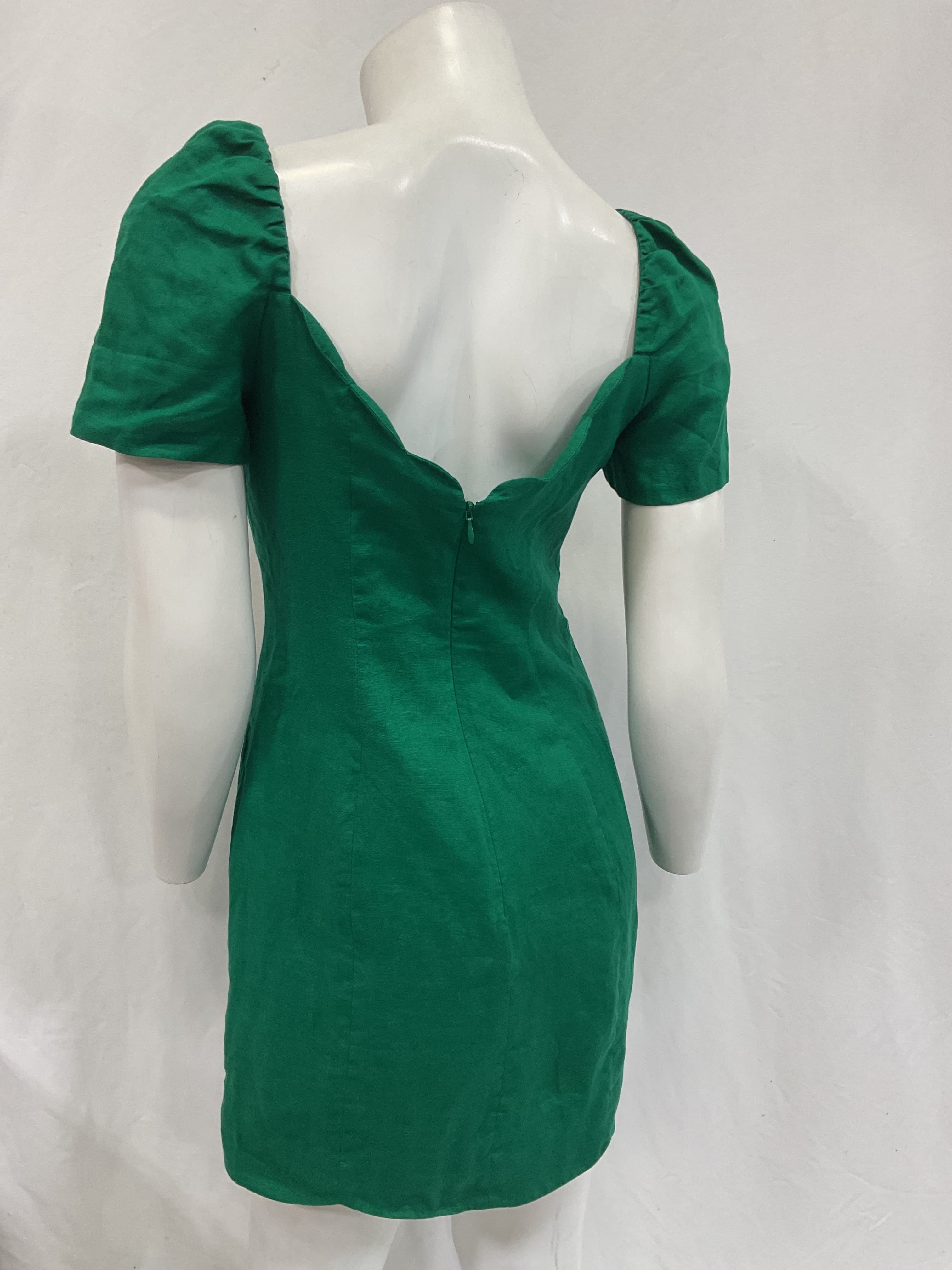 Halle Scallop-Neck Cutout Linen Mini Dress - Image 3