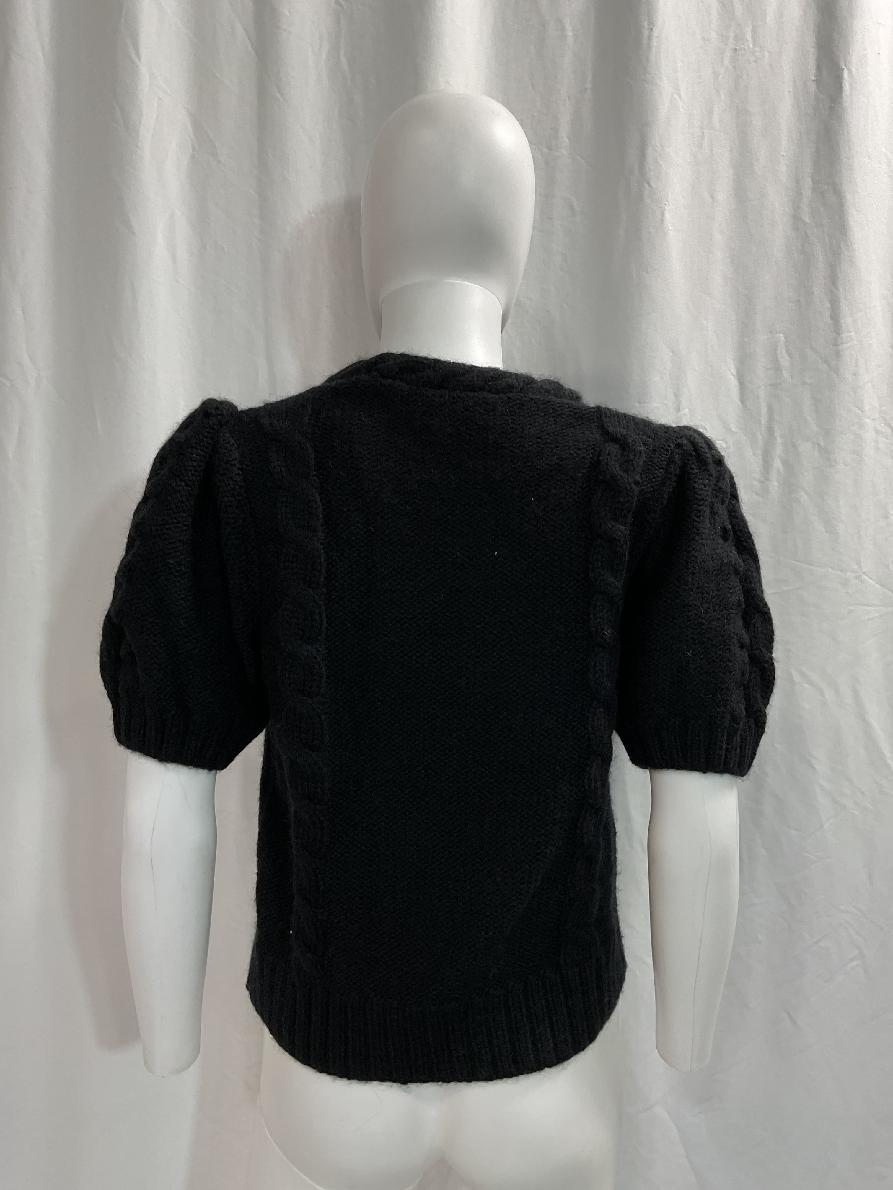 Bobble & Cable Knit Short Sleeve Sweater - Image 4