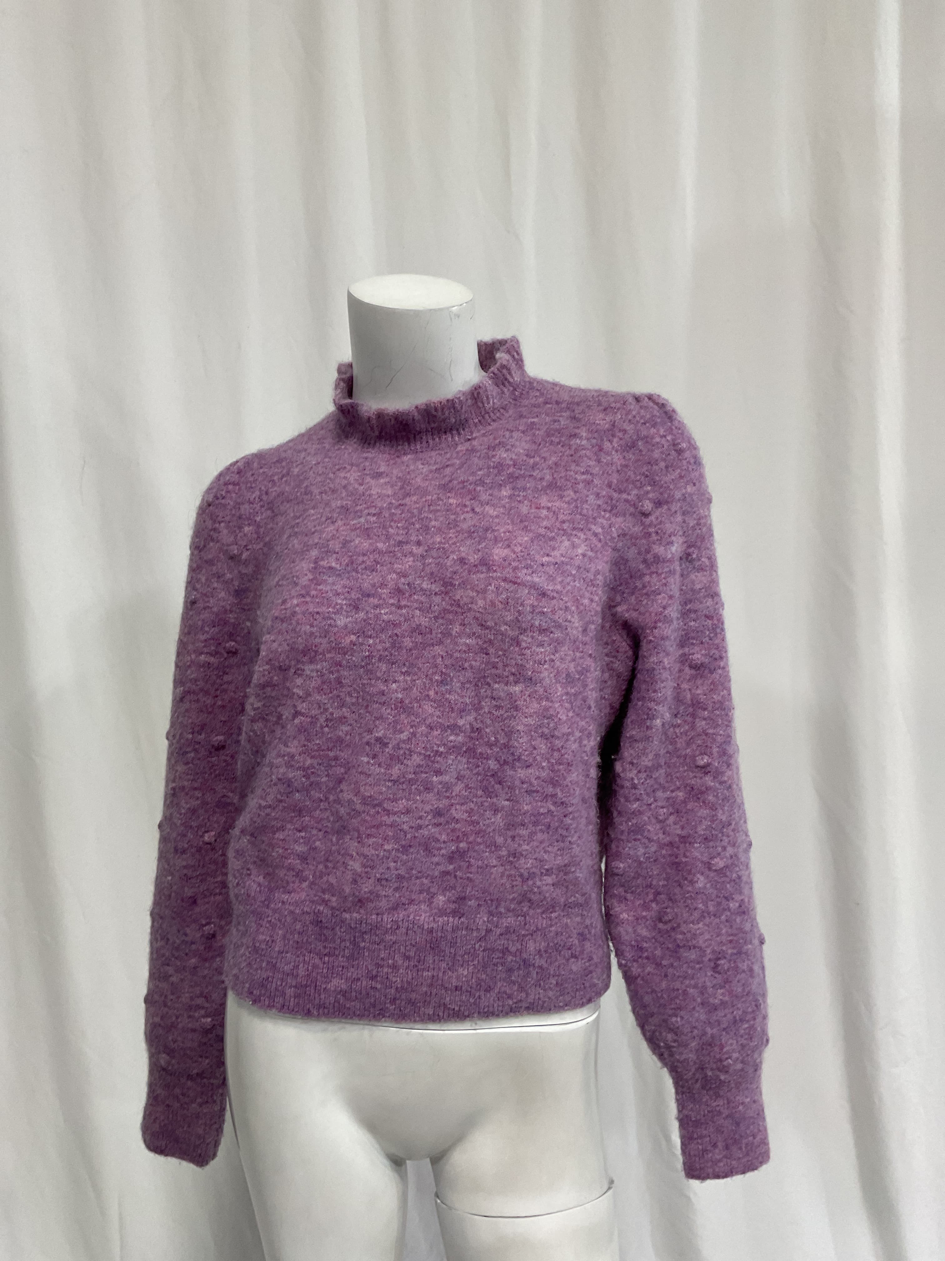 Marled Bobble Sleeve Sweater - Image 4