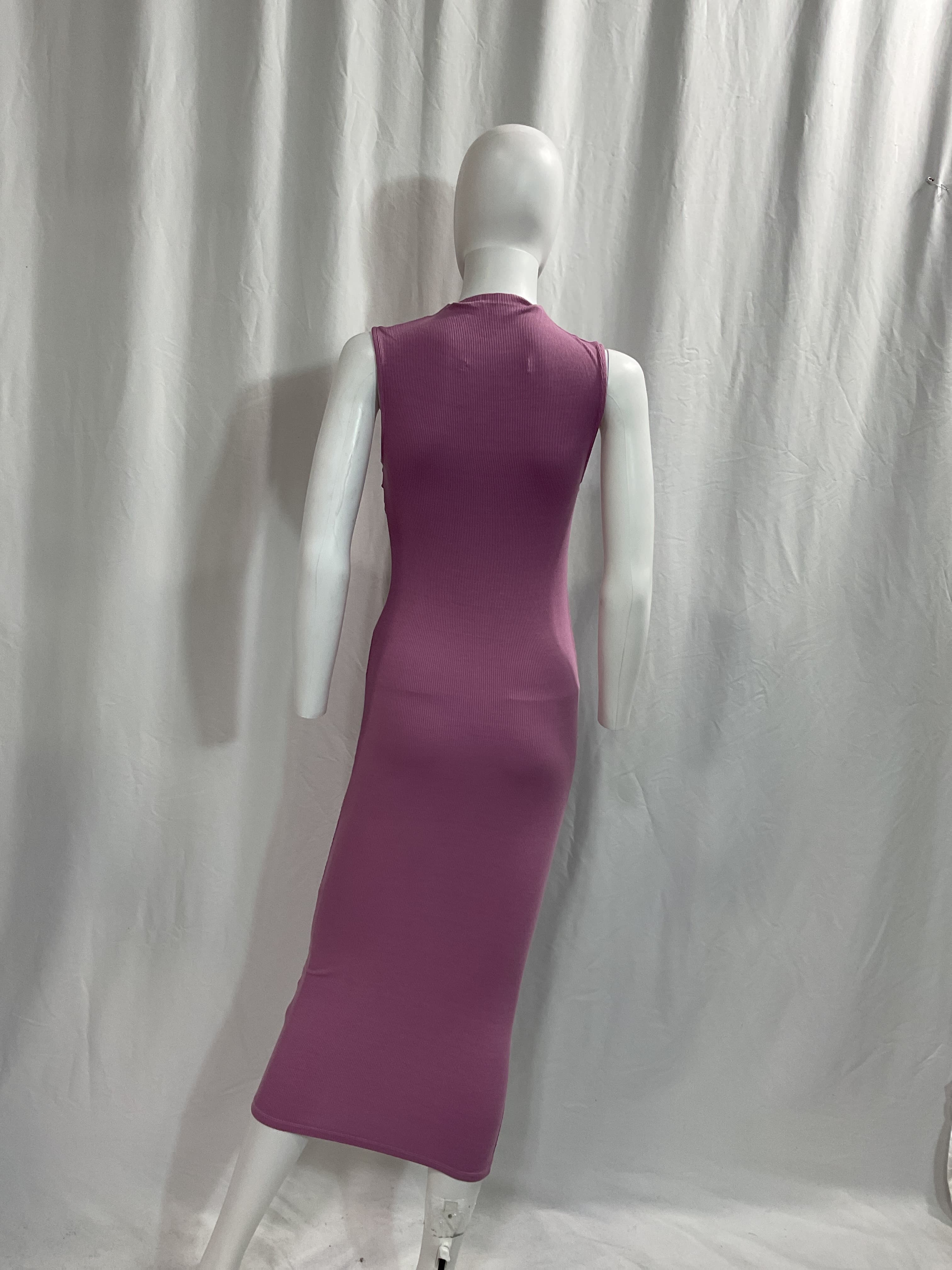 Silk Knit Sleeveless Twist Midi Dress In Orchid Flower - Image 3