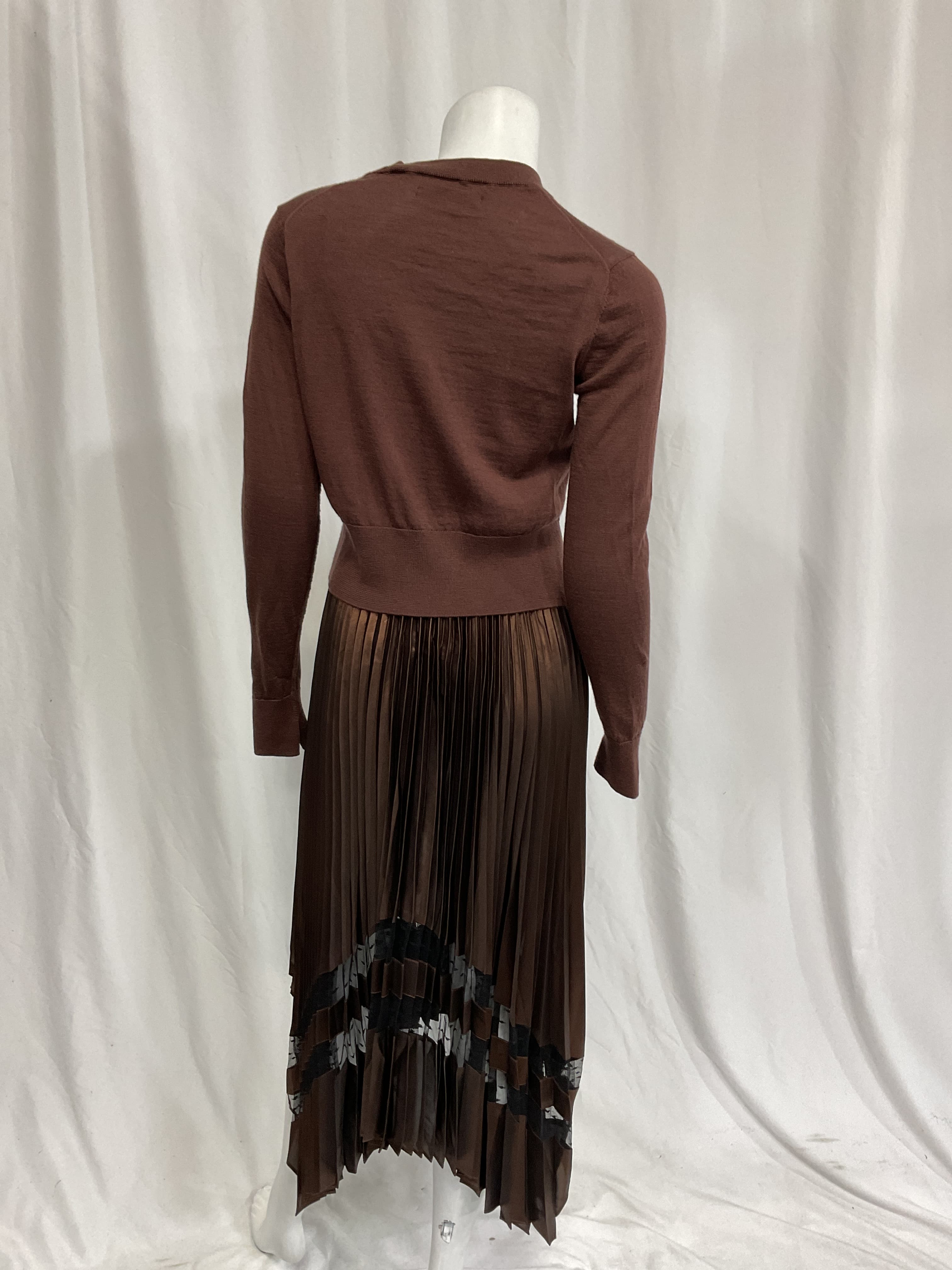 Nadia Foil Dress In Pale Cacao - Image 3