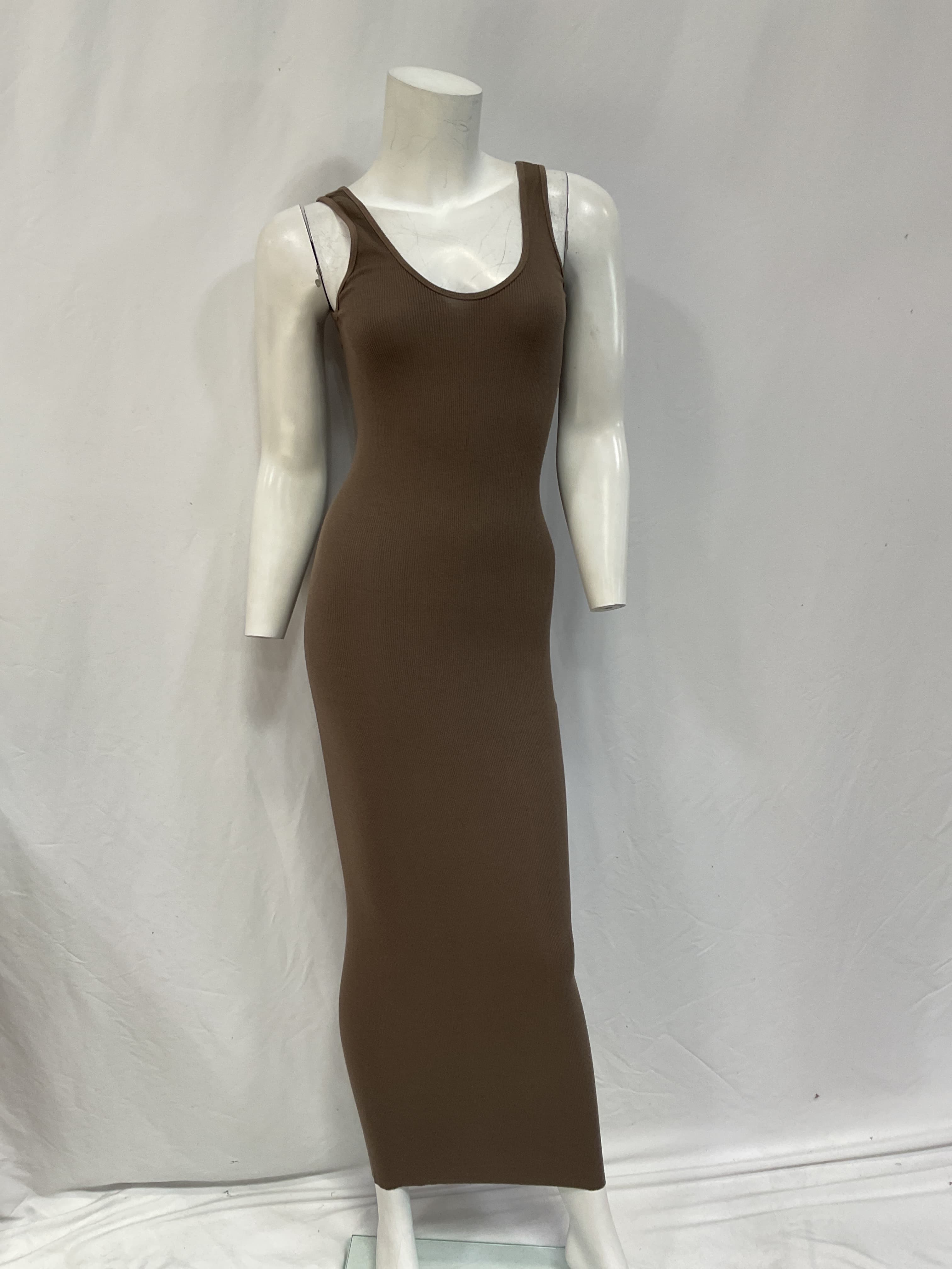 Maxi Tank Dress In Mushroom - Image 3