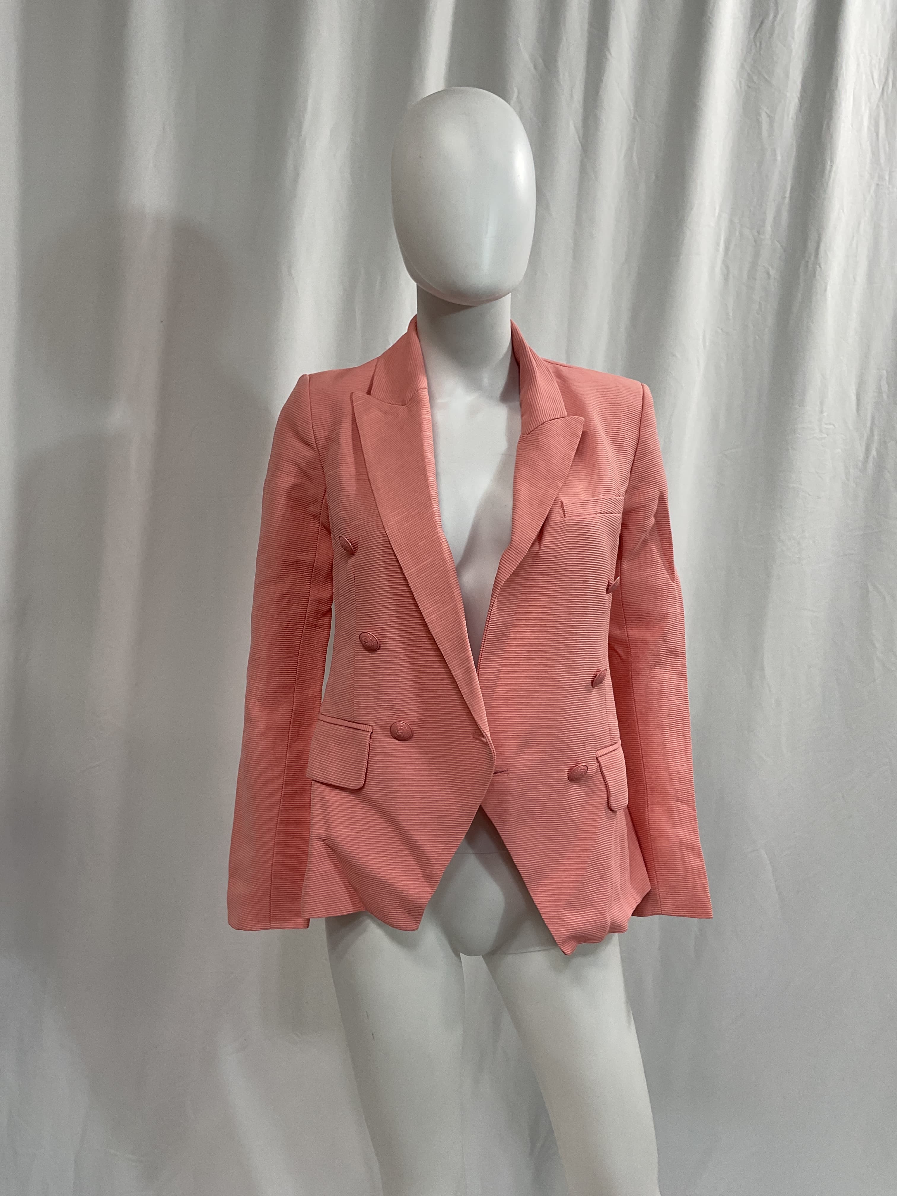 Kenzie Double Breasted Blazer In Rose Tan & Tropical - Image 2