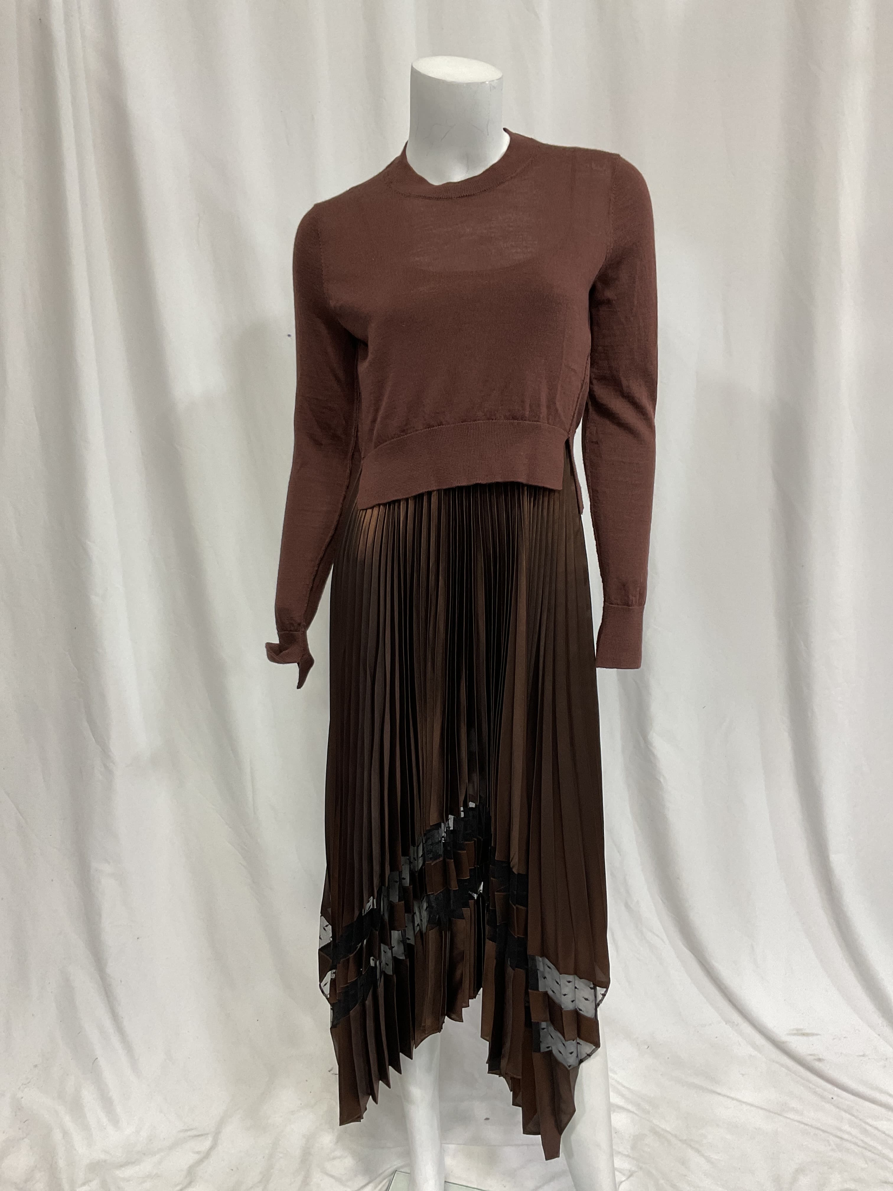 Nadia Foil Dress In Pale Cacao - Image 4