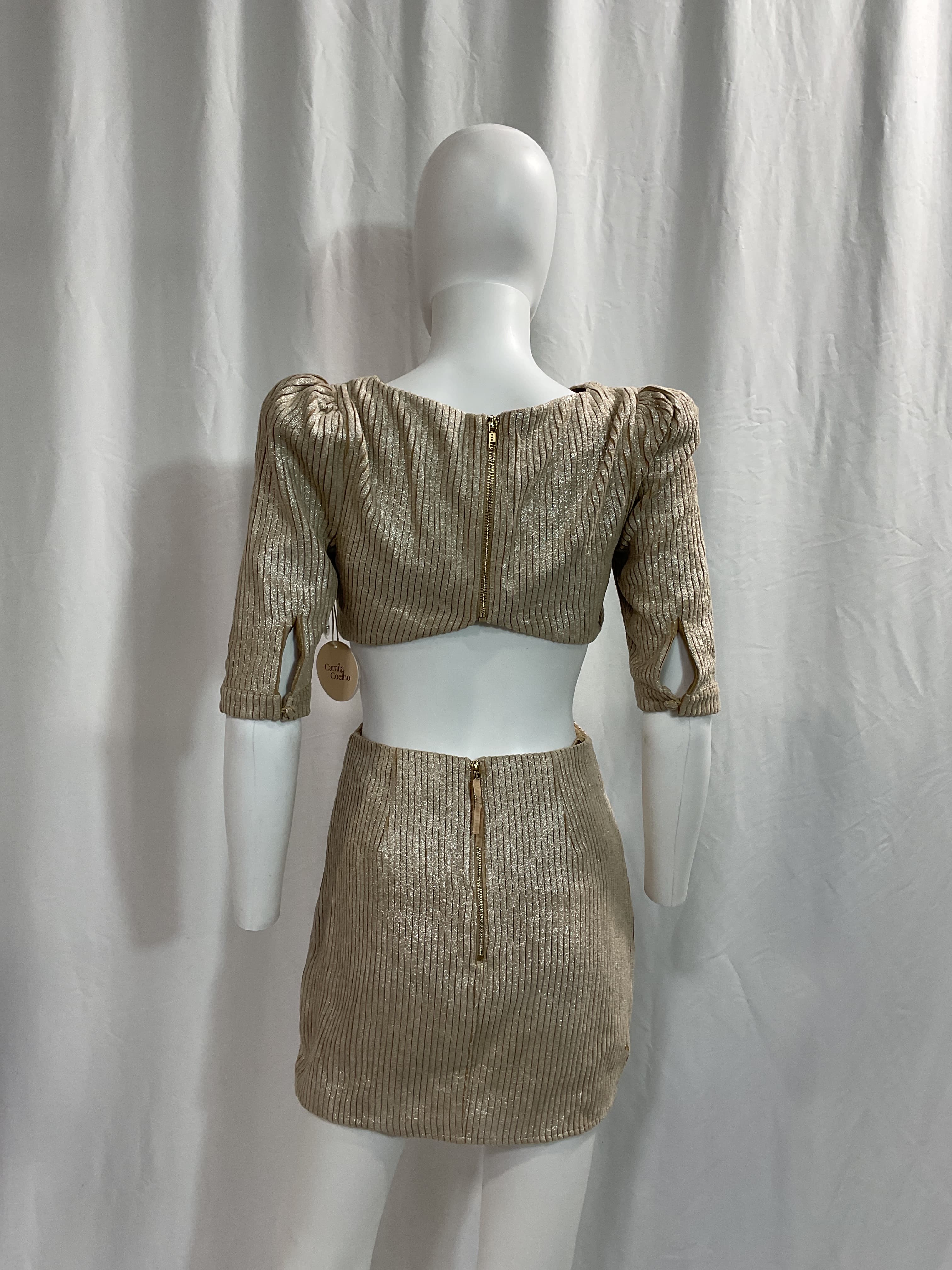 Bail Mini Dress In Metallic Nude - Image 4