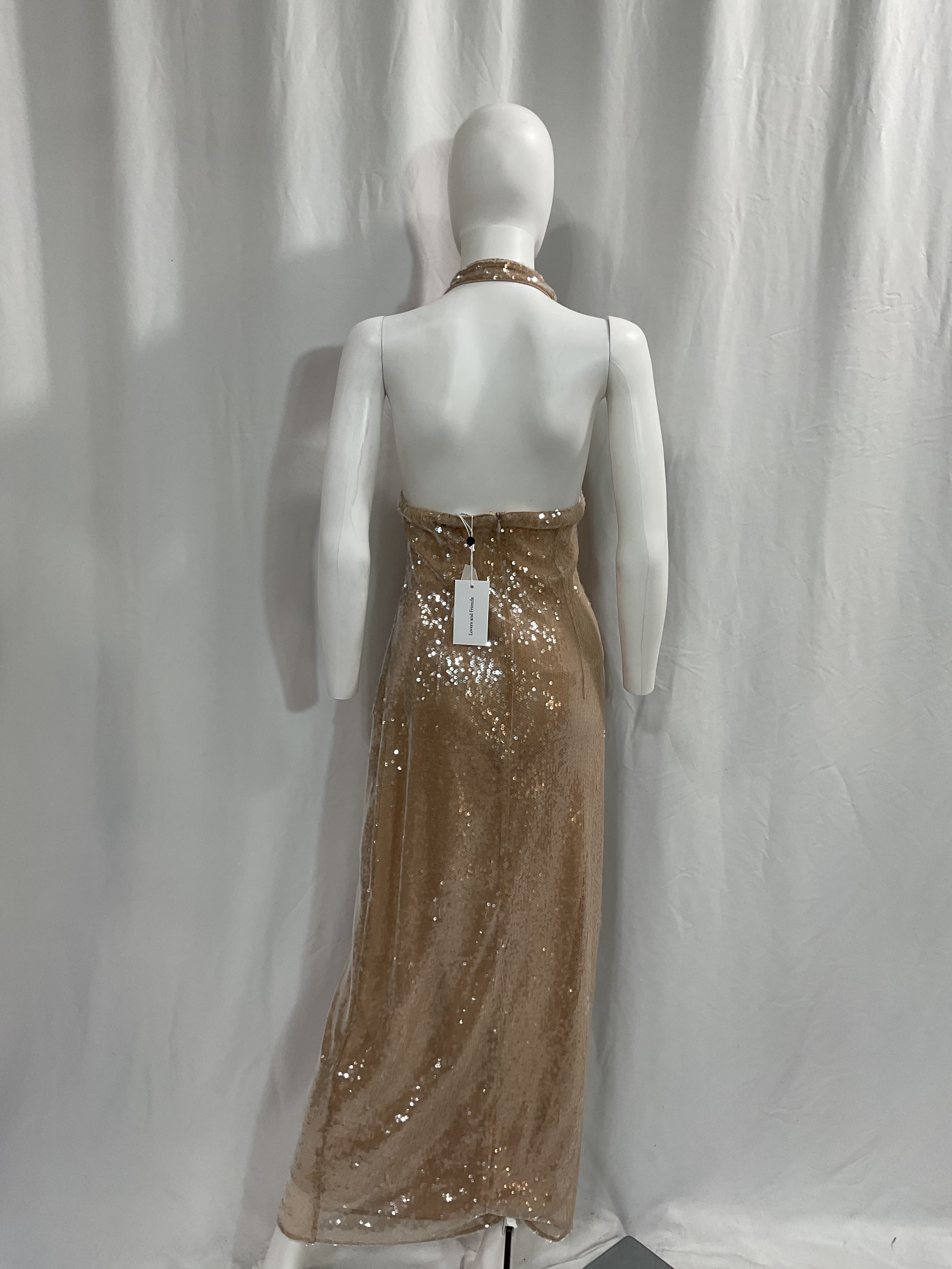 Stevie Sequin Midi Dress In Nude Neutral - Image 2