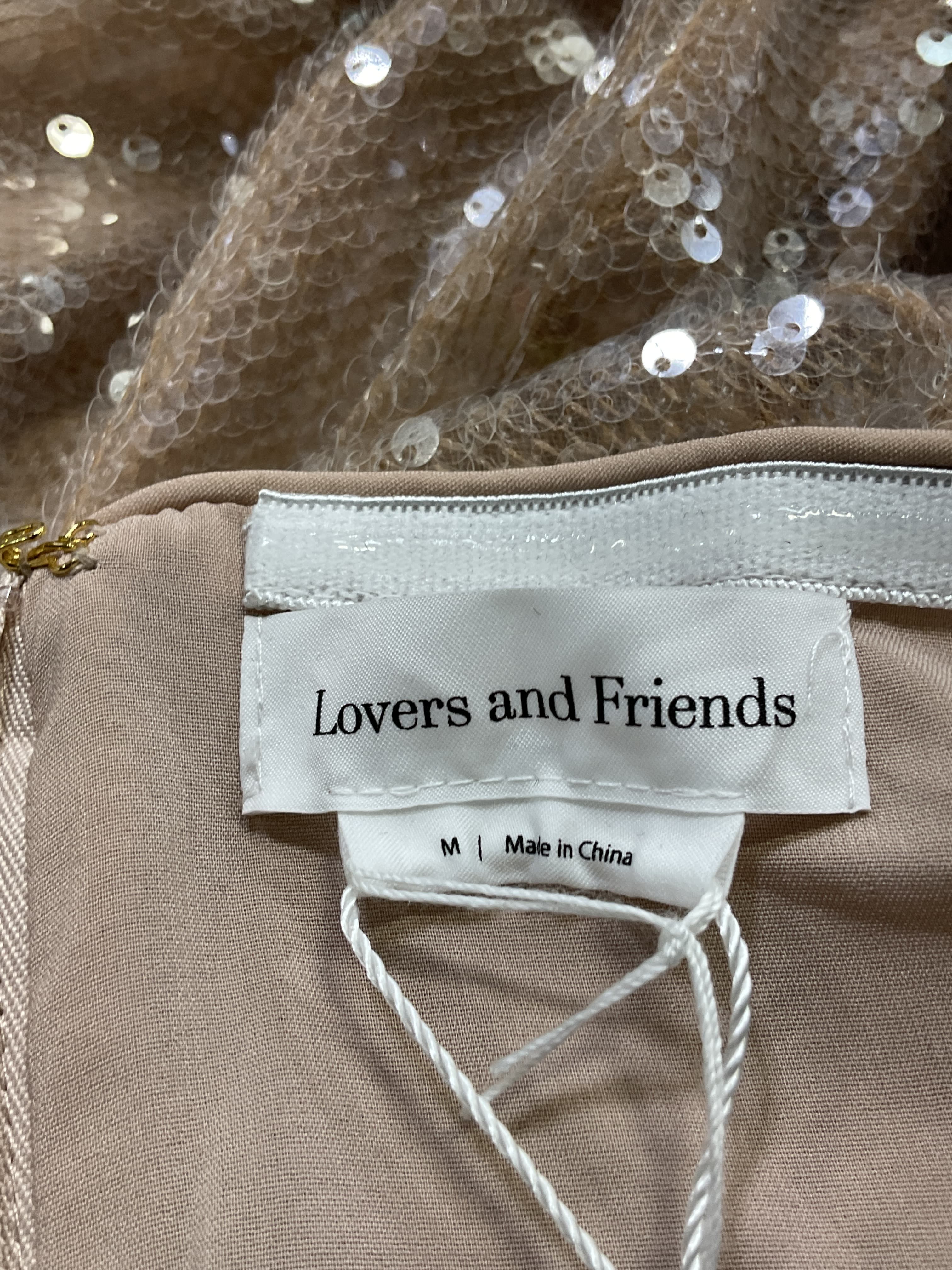 Stevie Sequin Midi Dress In Nude Neutral - Image 4
