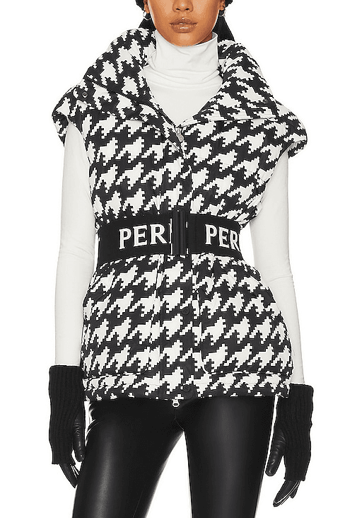 Oversized Vest Ii In Black & Snow White Houndstooth - Image 1