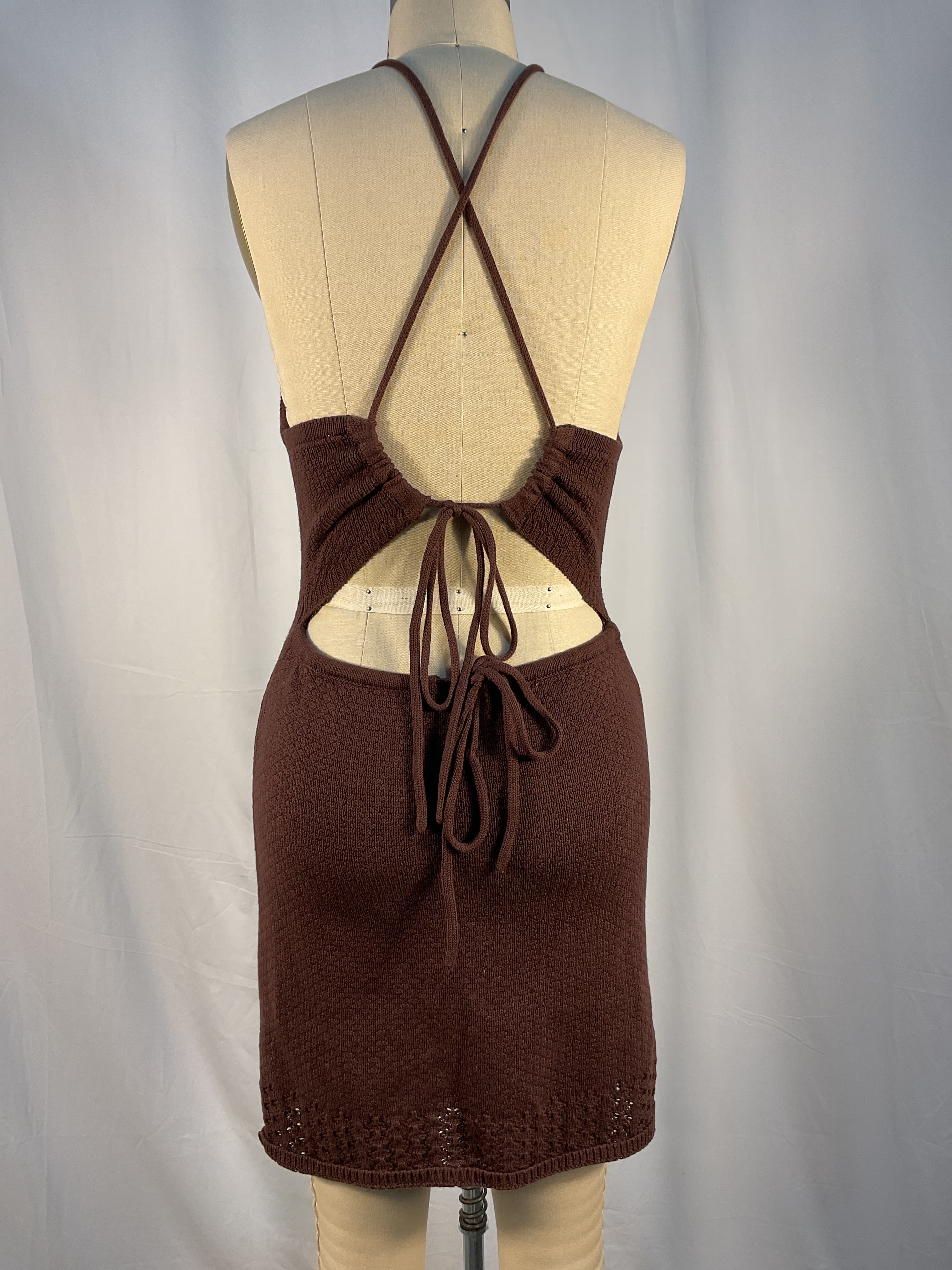 Calypso Crochet Open Back Mini Dress - Image 2