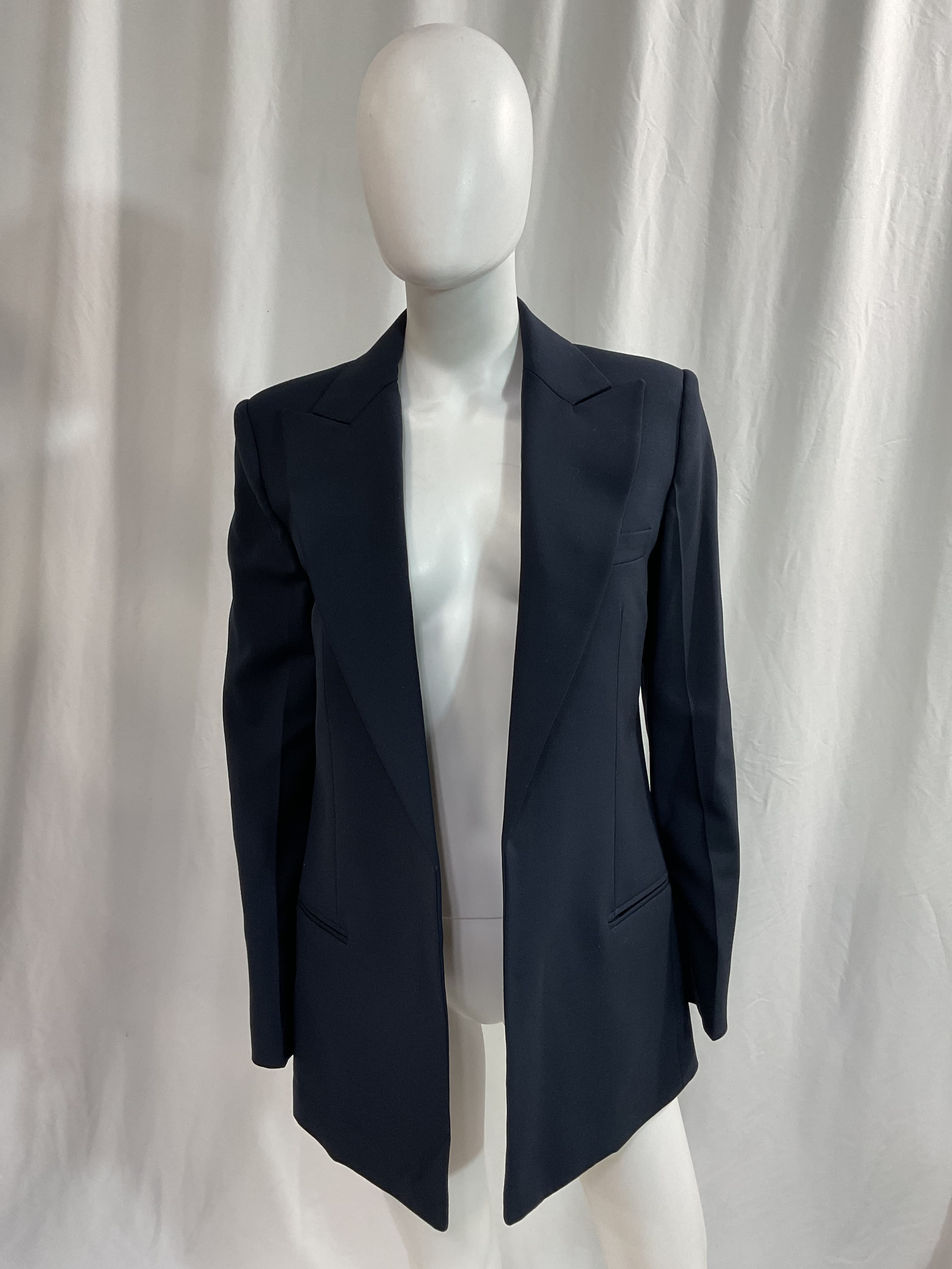 Relaxed Fit Peak Lapel Wool-Blend Blazer - Image 2