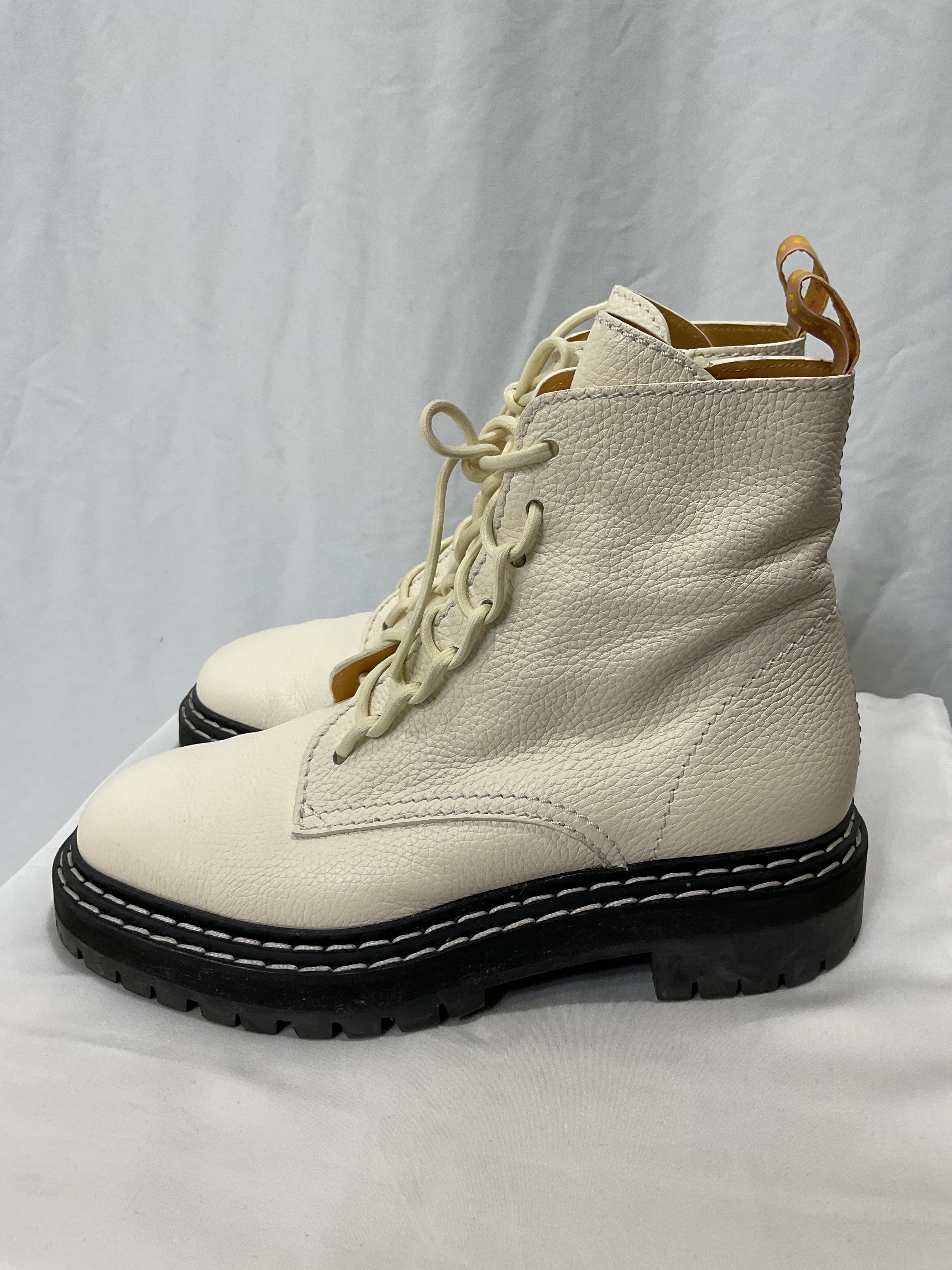 White Lace-Up Boots - Image 2
