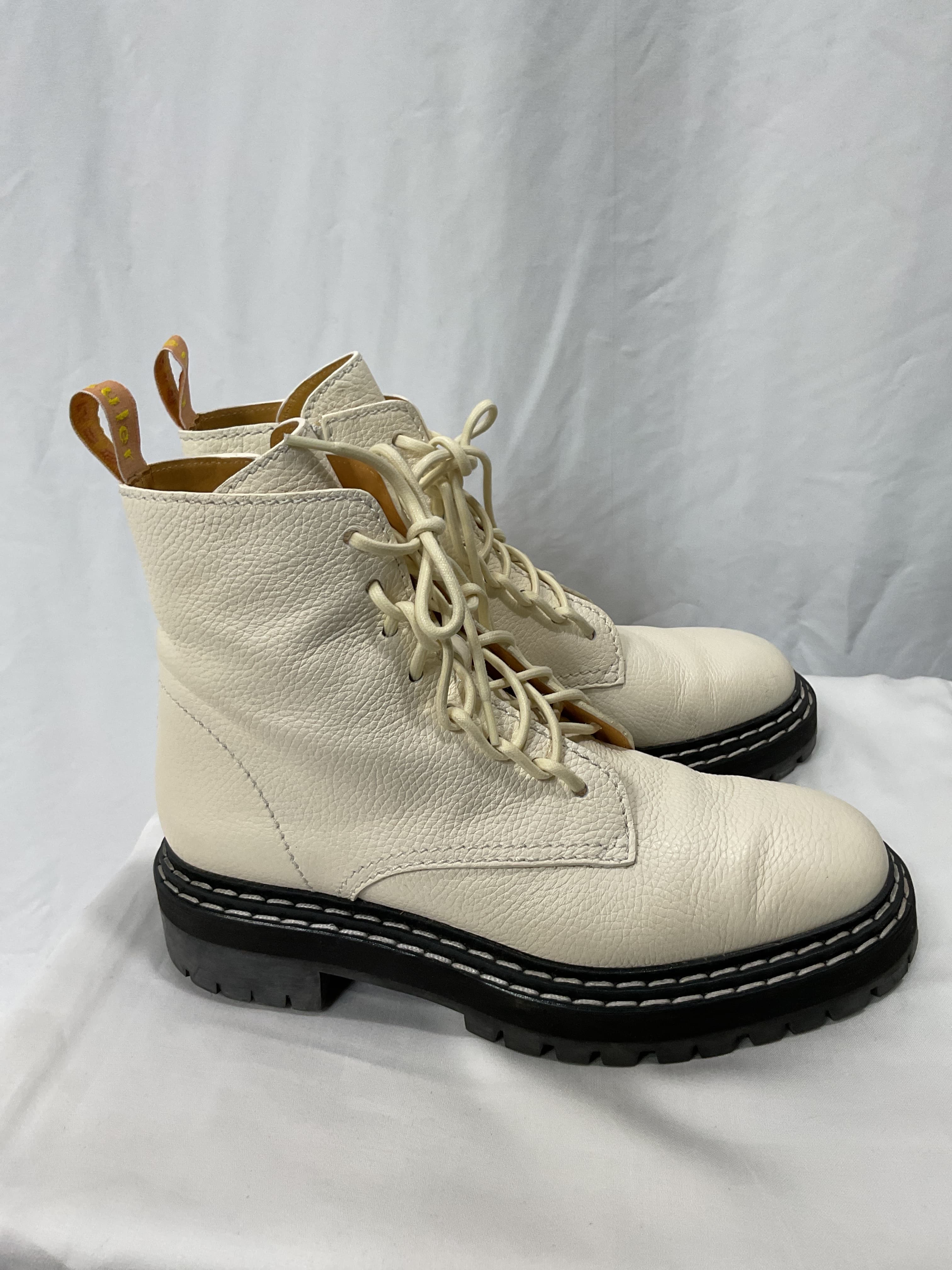 White Lace-Up Boots - Image 3