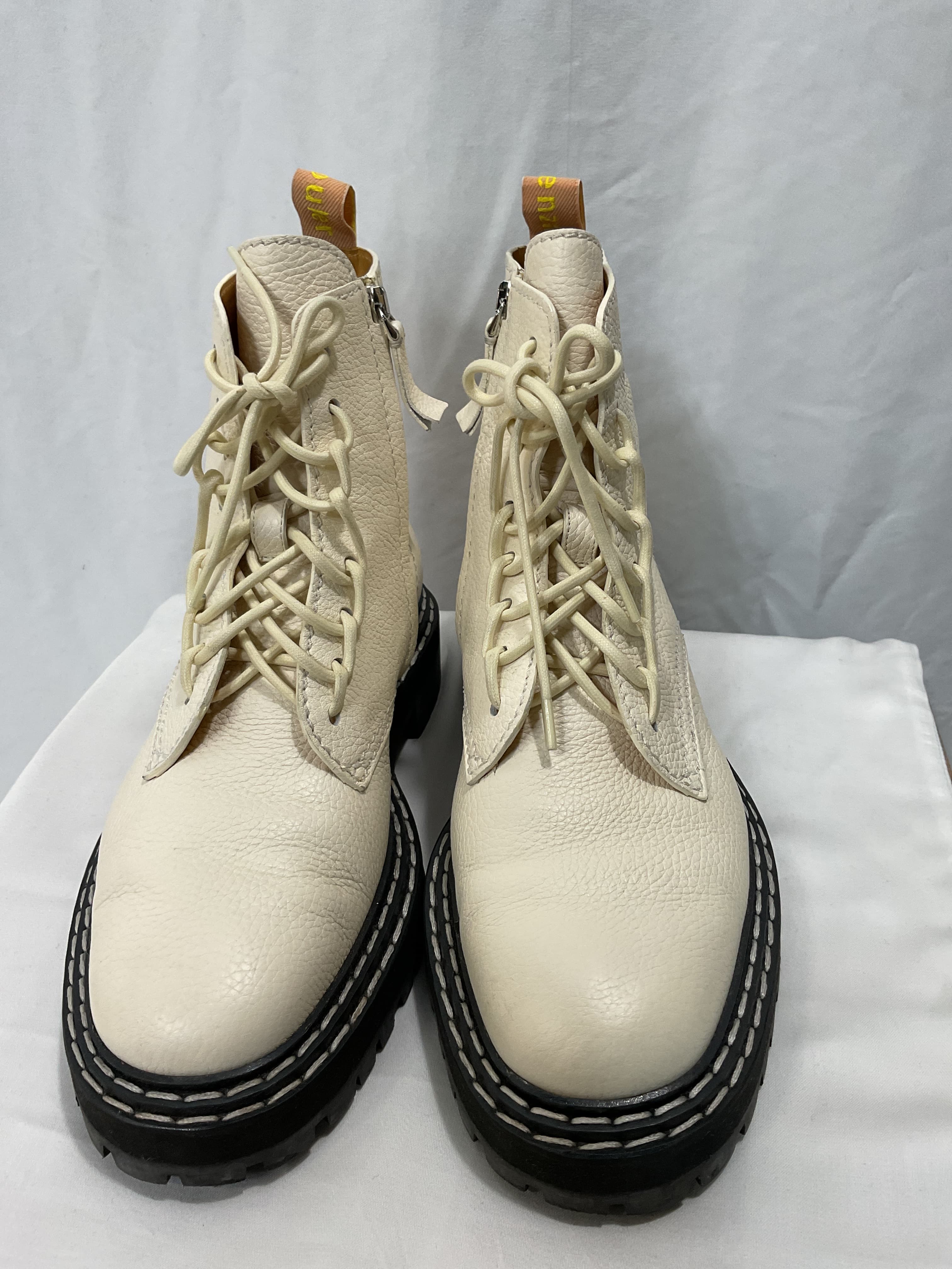 White Lace-Up Boots - Image 4