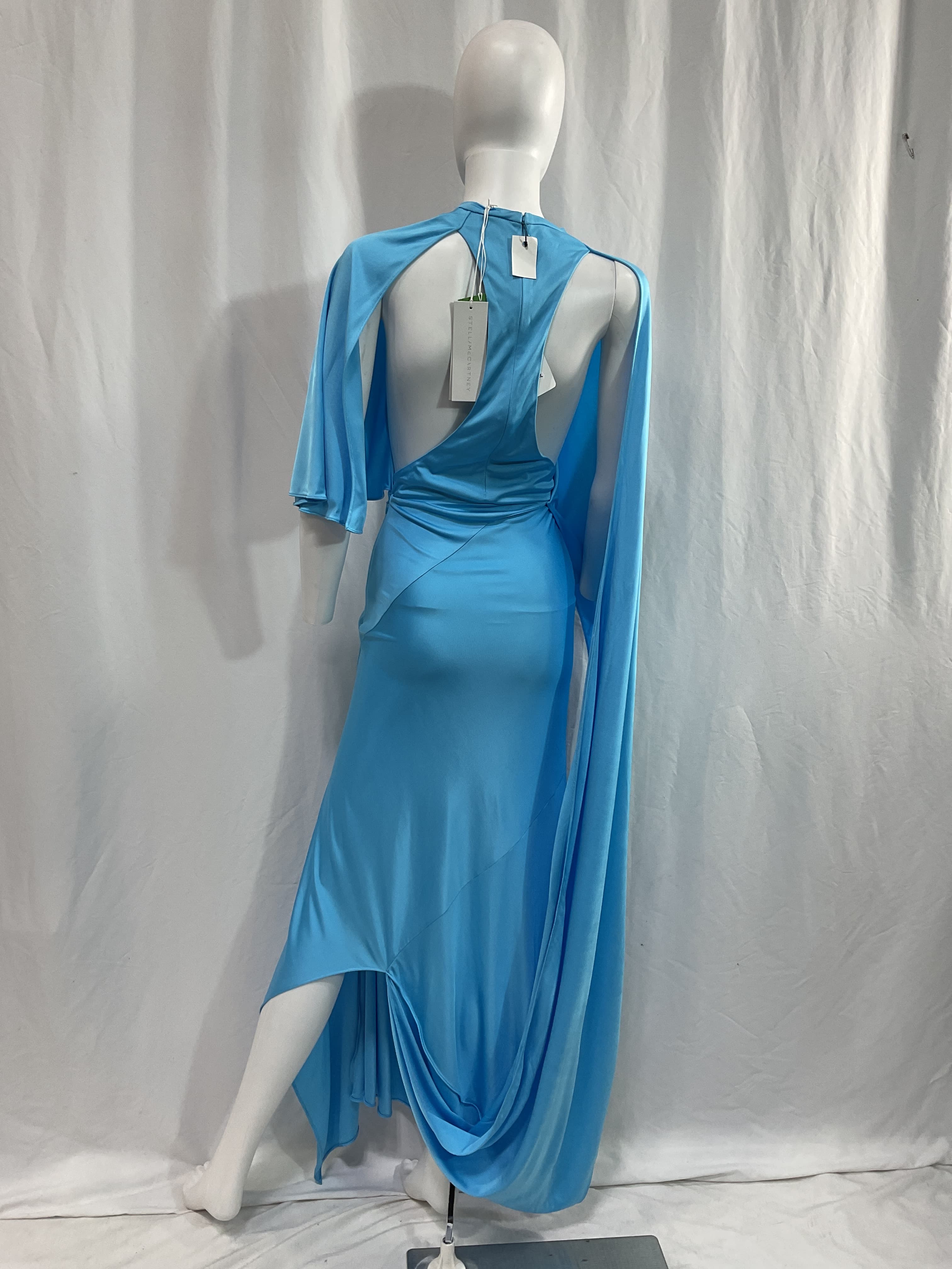 Cape-Effect Asymmetric Jersey Maxi Dress - Image 3