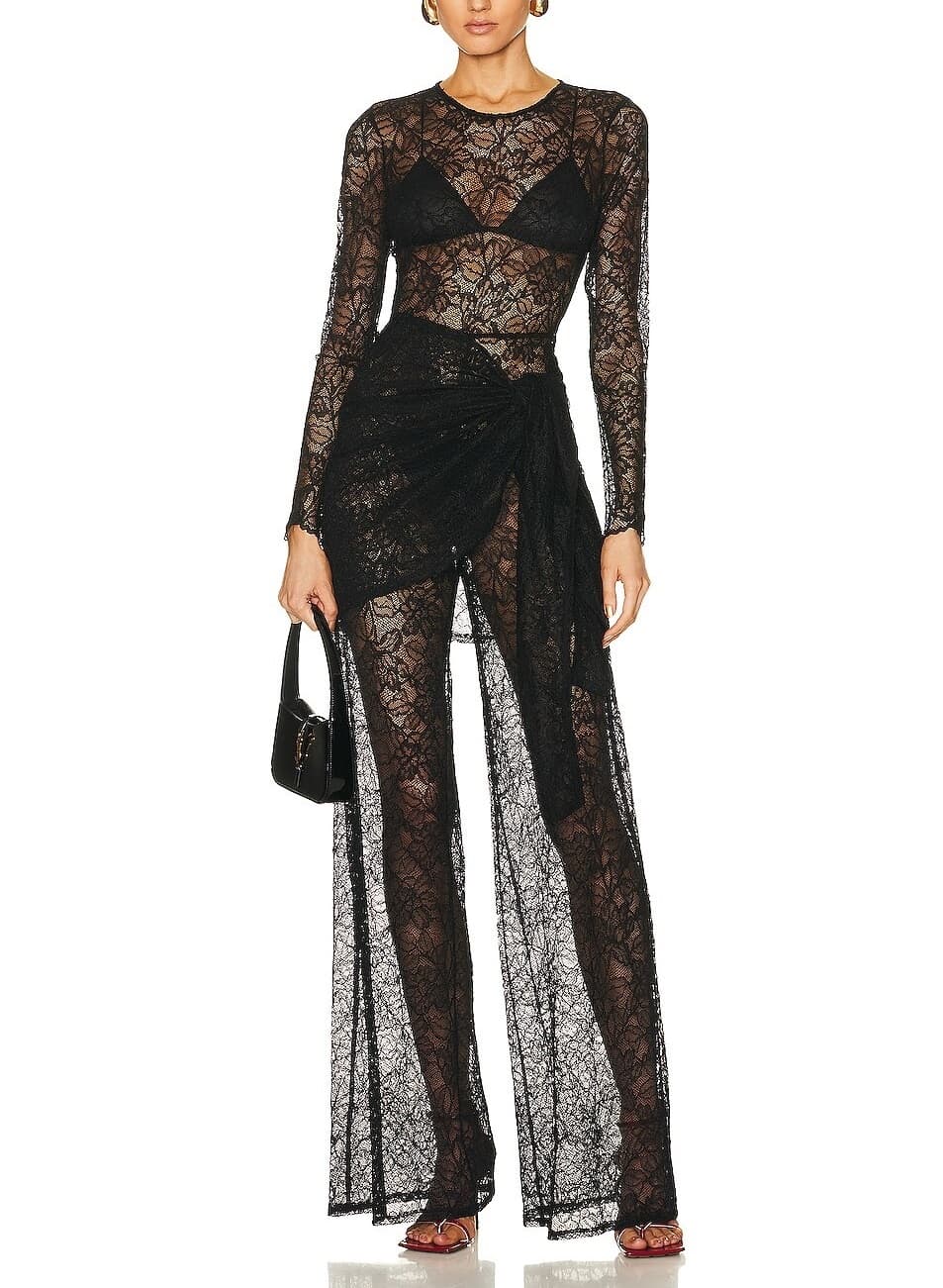 Ali Lace Jumpsuit In Black - Image 1