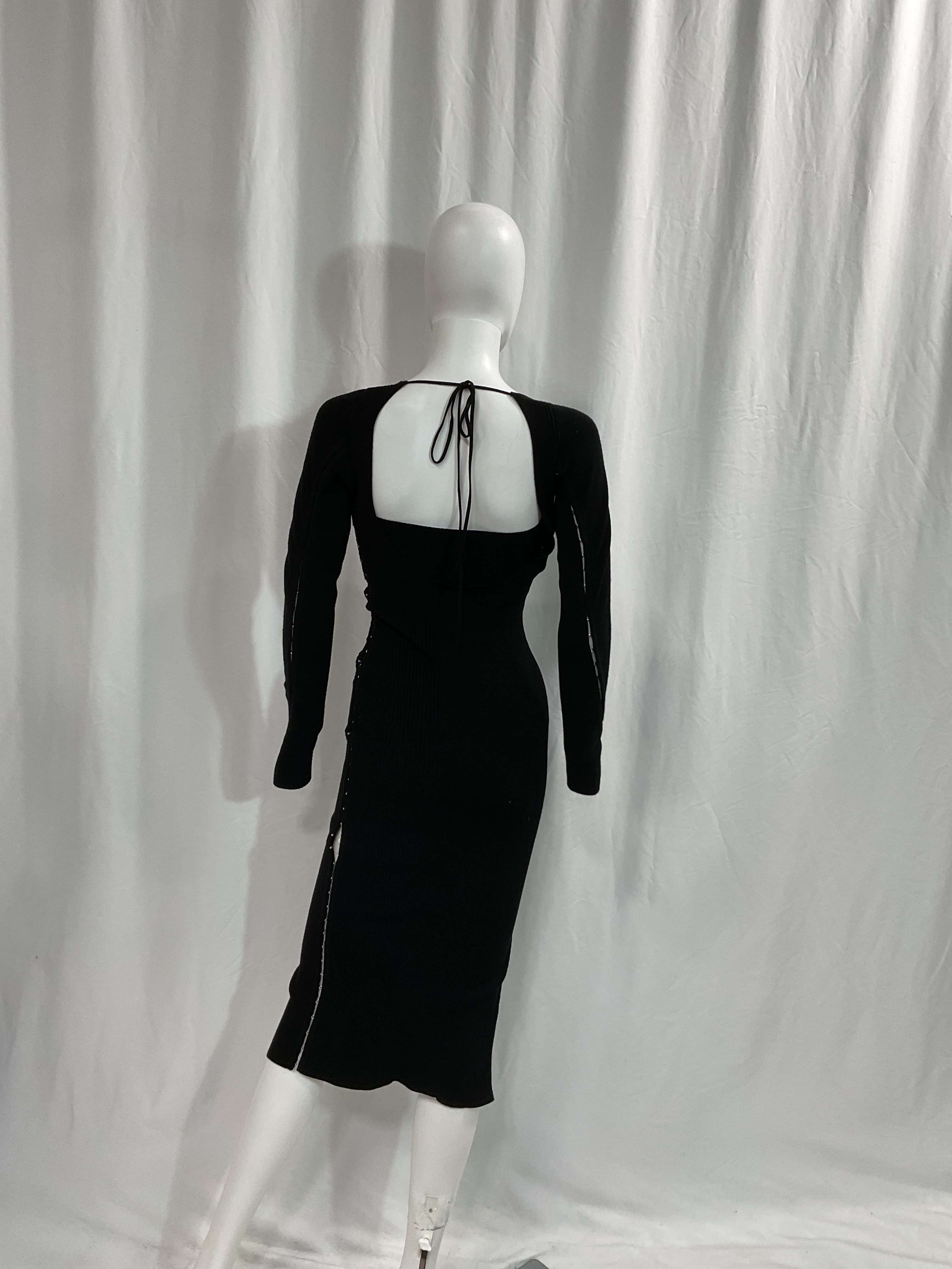 Collette Knitted Midi Dress In Black - Image 2