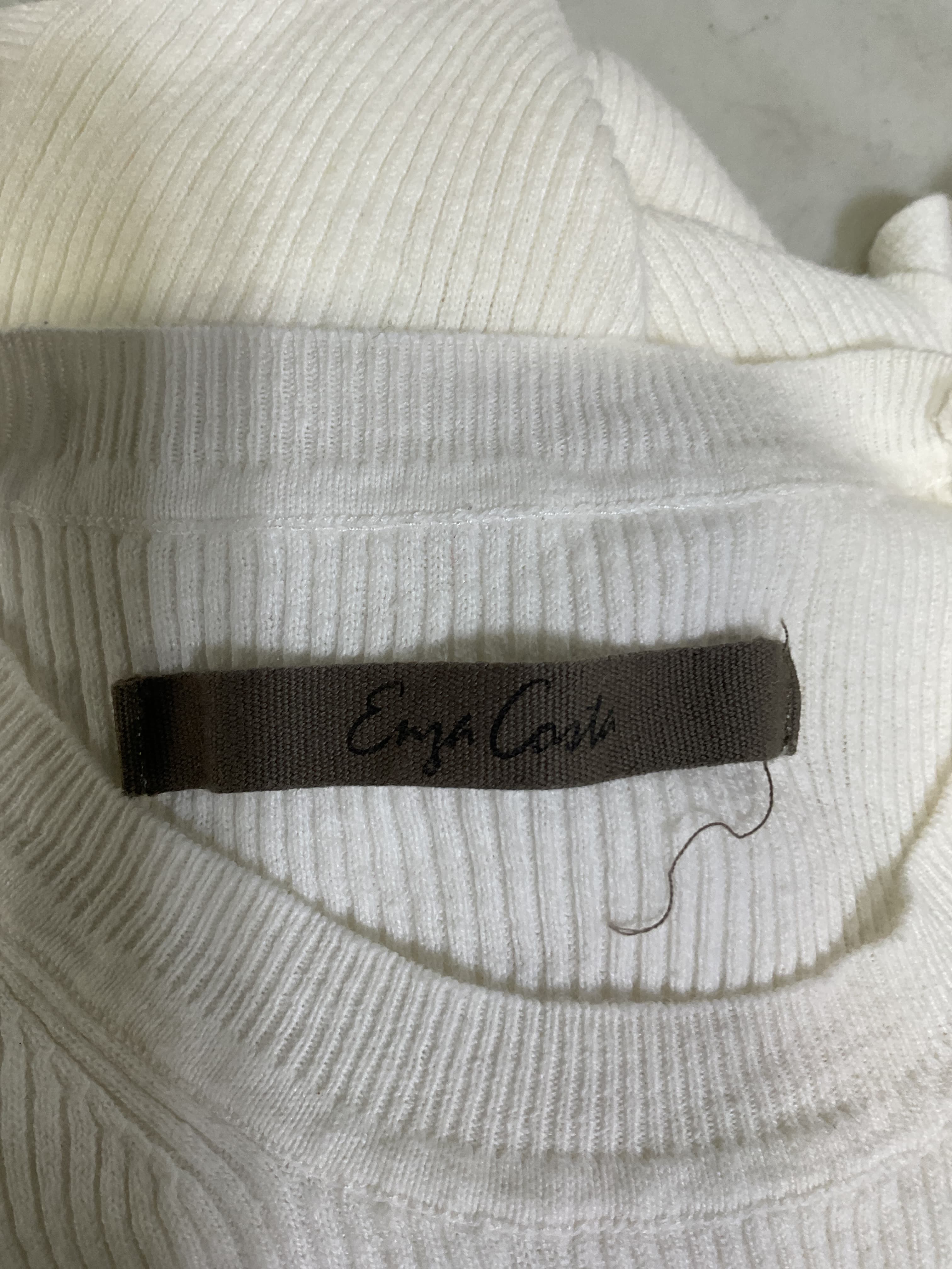 Linen Knit Half Sleeve Crew Top In White - Image 4