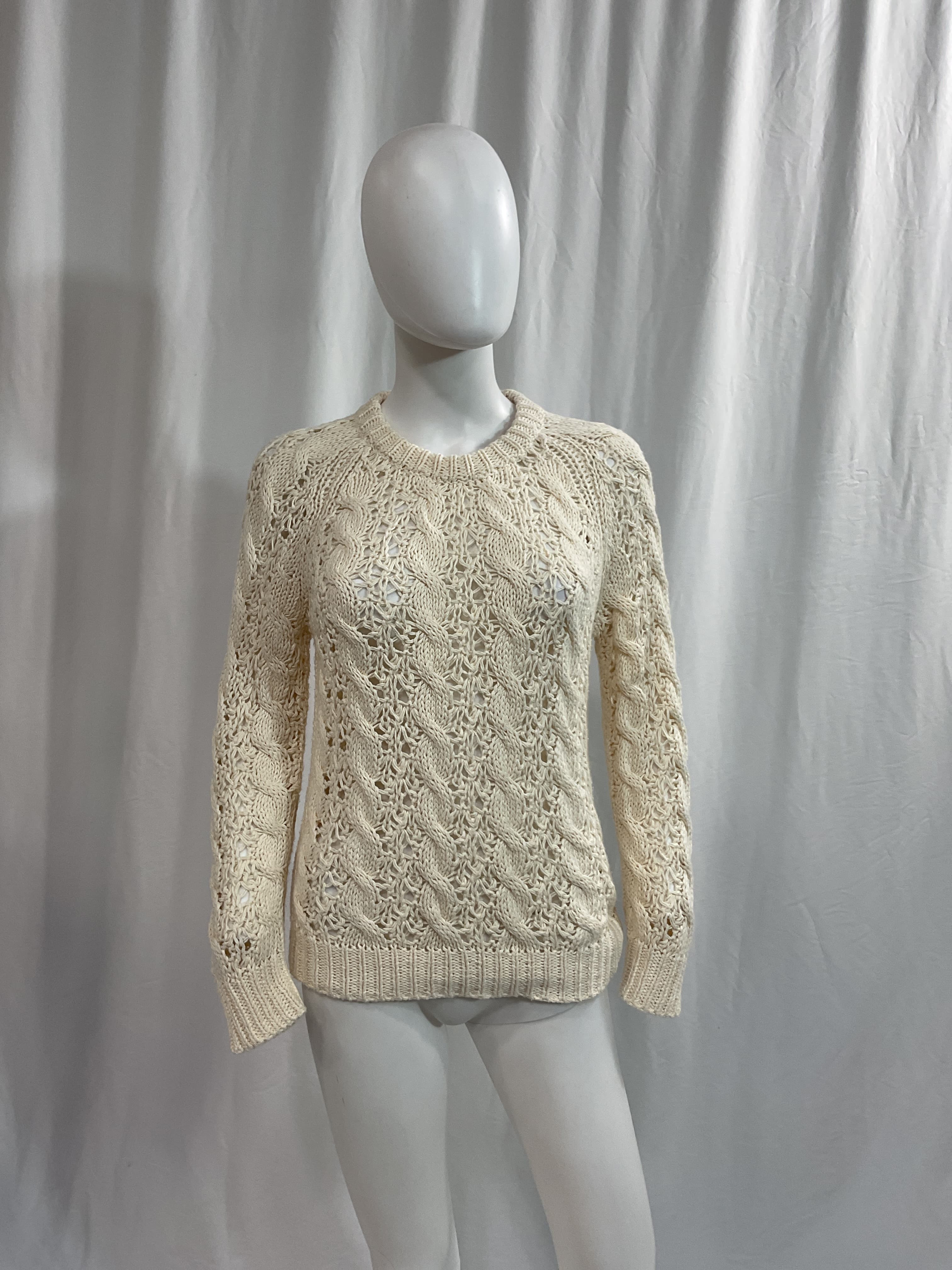 Cable Stitch Sweater In Ivory - Image 4