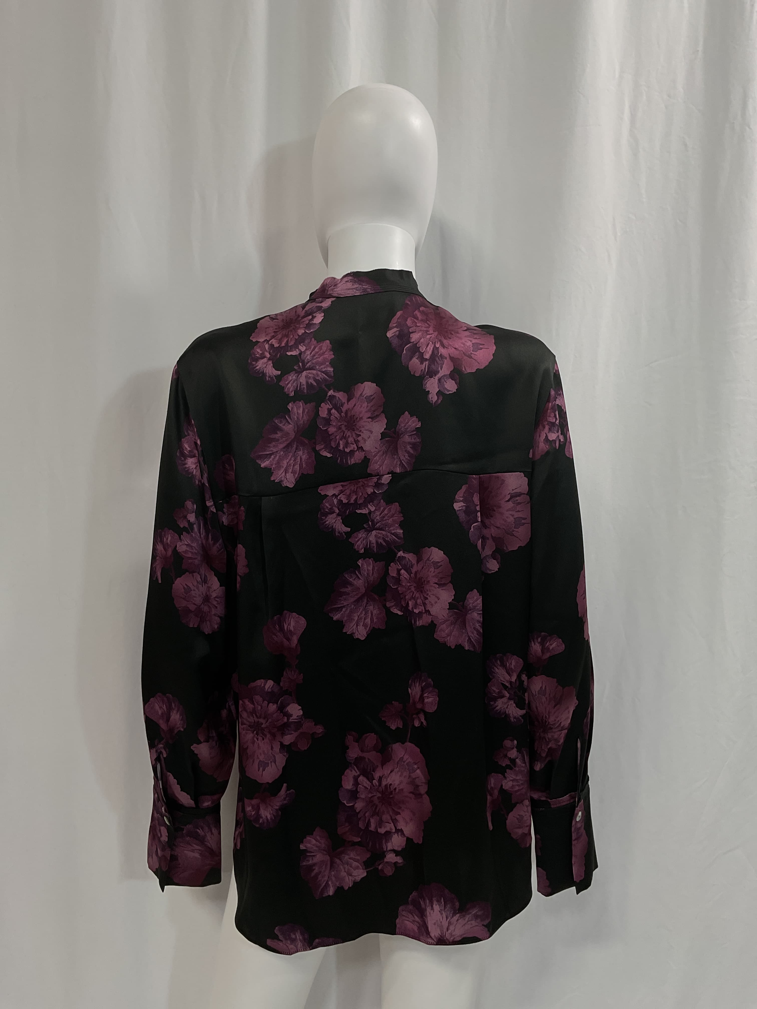 Begonia Floral Silk Banded Collar Shirt - Image 2