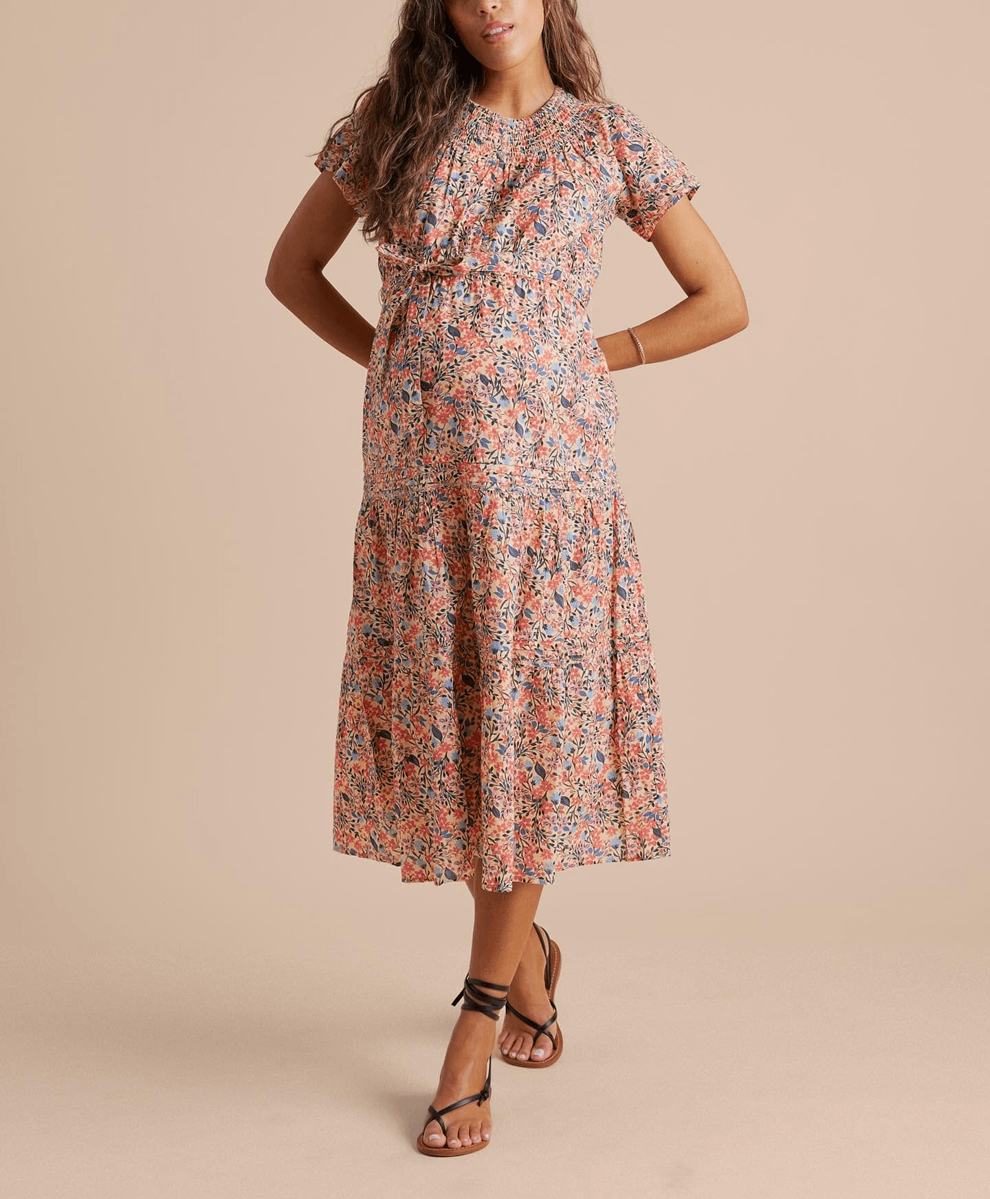 Hatch X A Pea In The Pod Smocked Yoke Tier Maxi Dress - Image 1