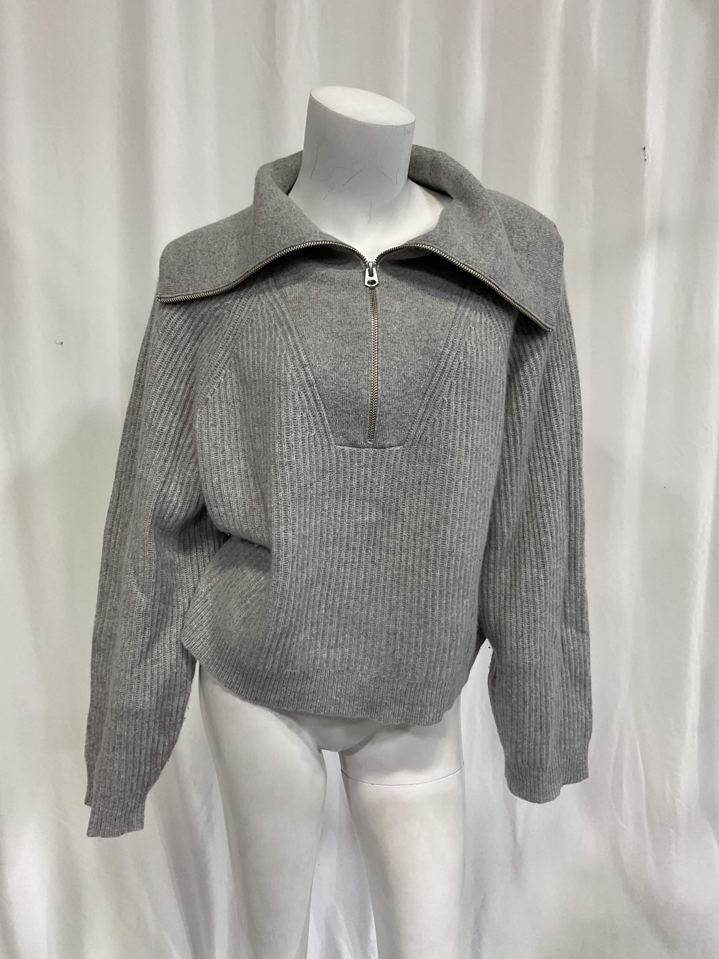 Cashmere shrunken wide-collar half-zip sweater - Image 3