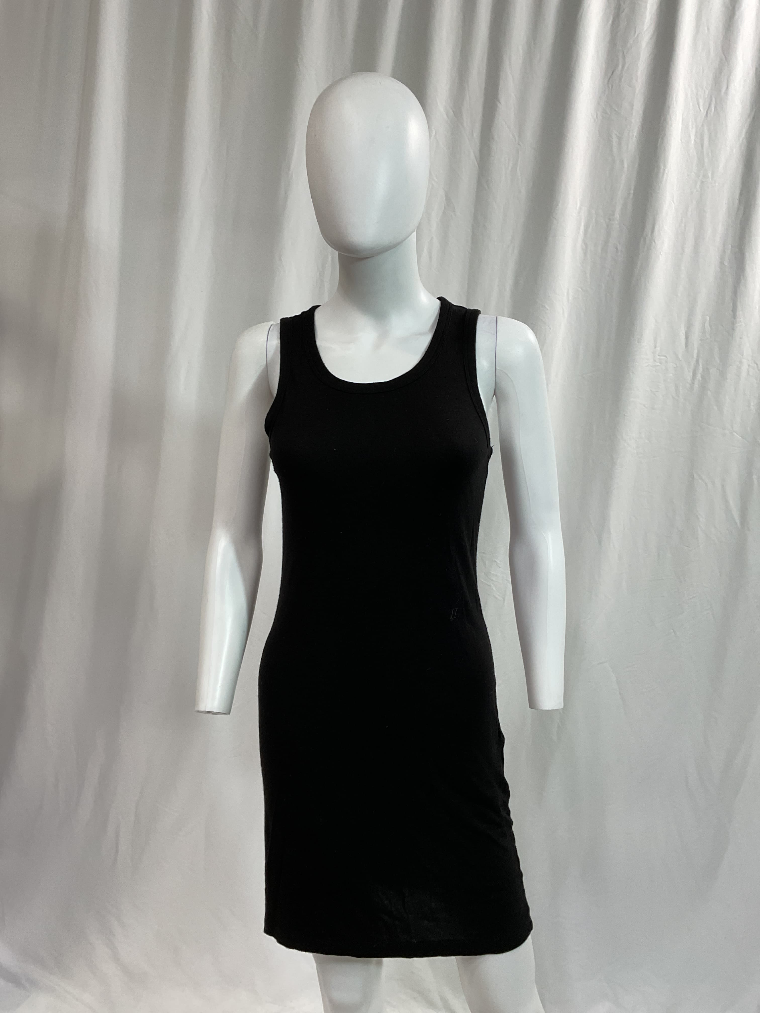 Rib Tank Dress In Black - Image 4