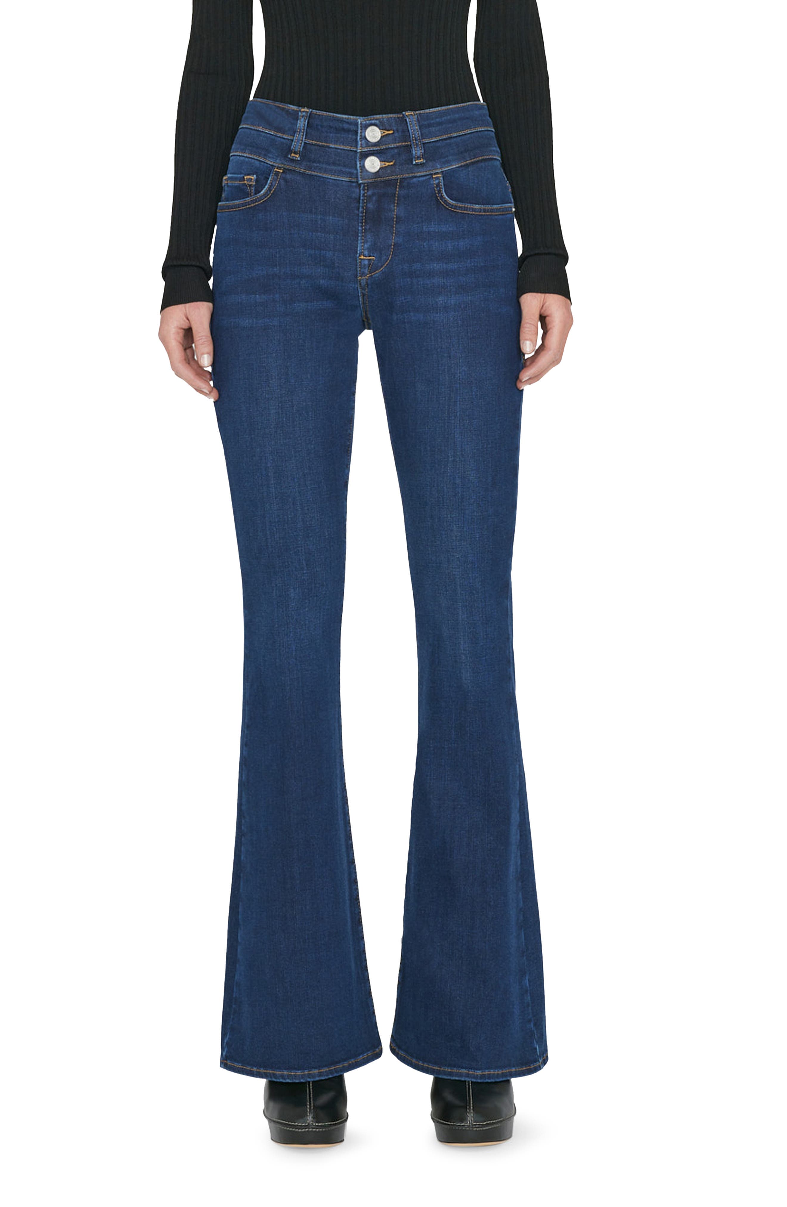 Double Waistband High Waist Flare Jeans - Image 1