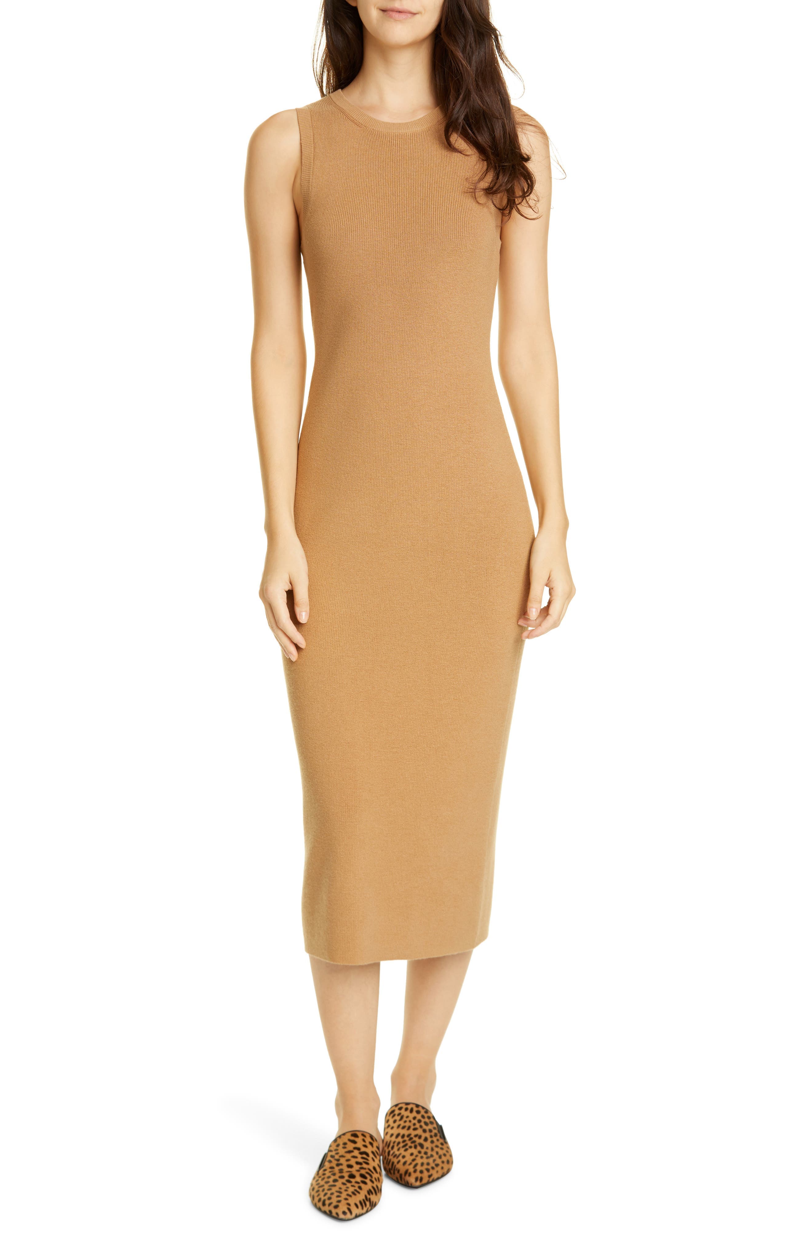 Sleeveless Cotton & Cashmere Blend Sweater Dress - Image 1