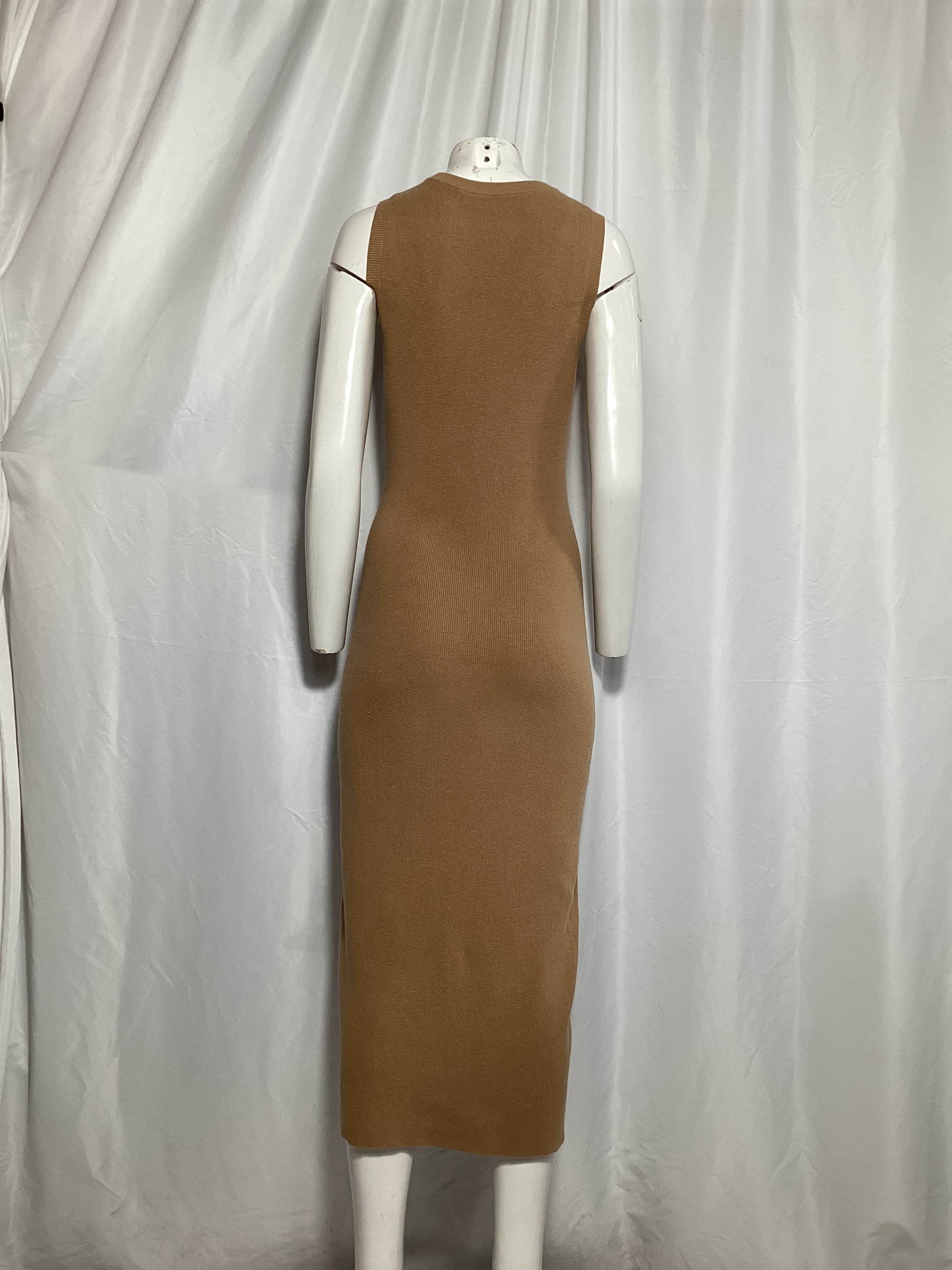 Sleeveless Cotton & Cashmere Blend Sweater Dress - Image 2