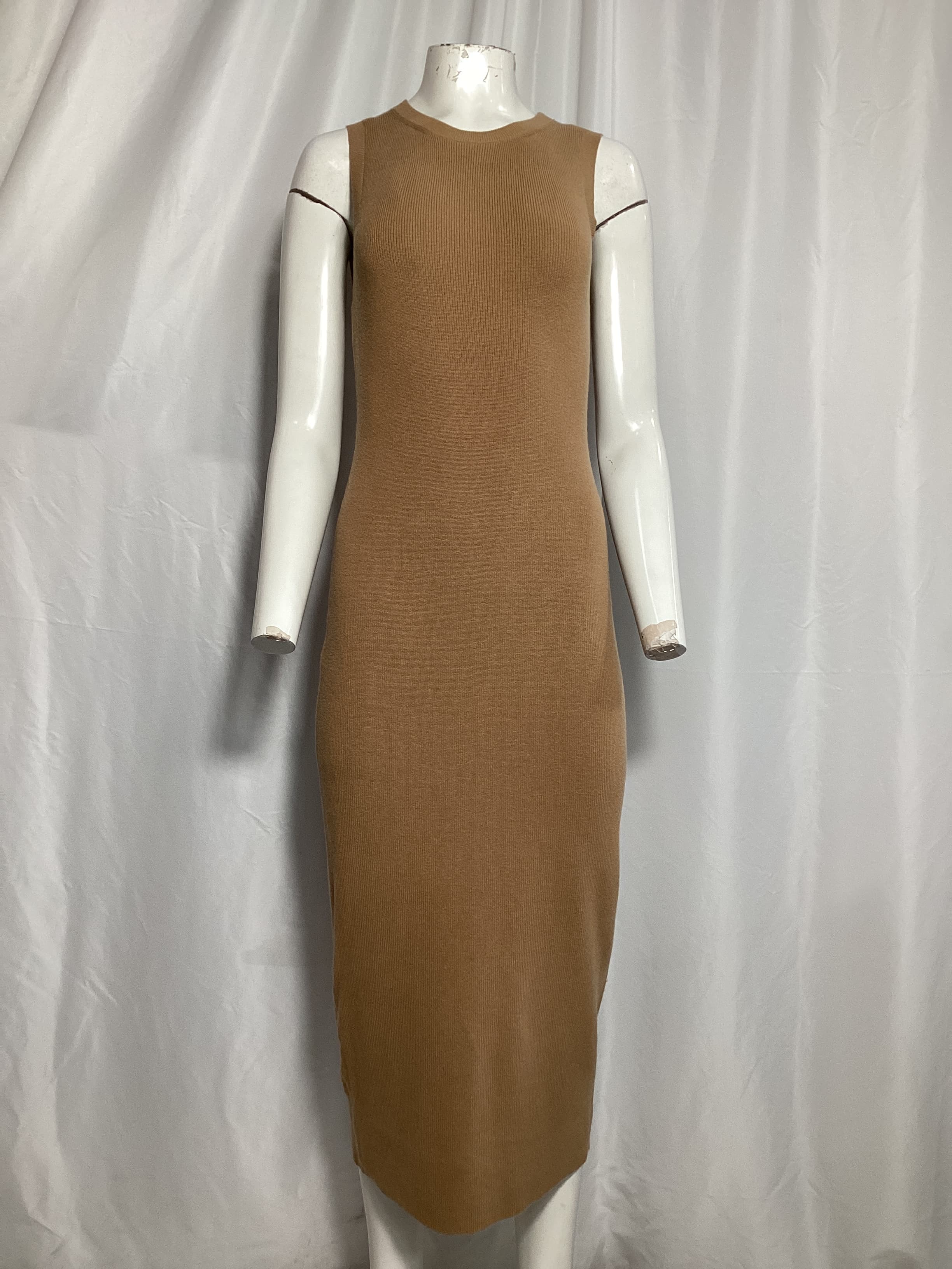 Sleeveless Cotton & Cashmere Blend Sweater Dress - Image 4
