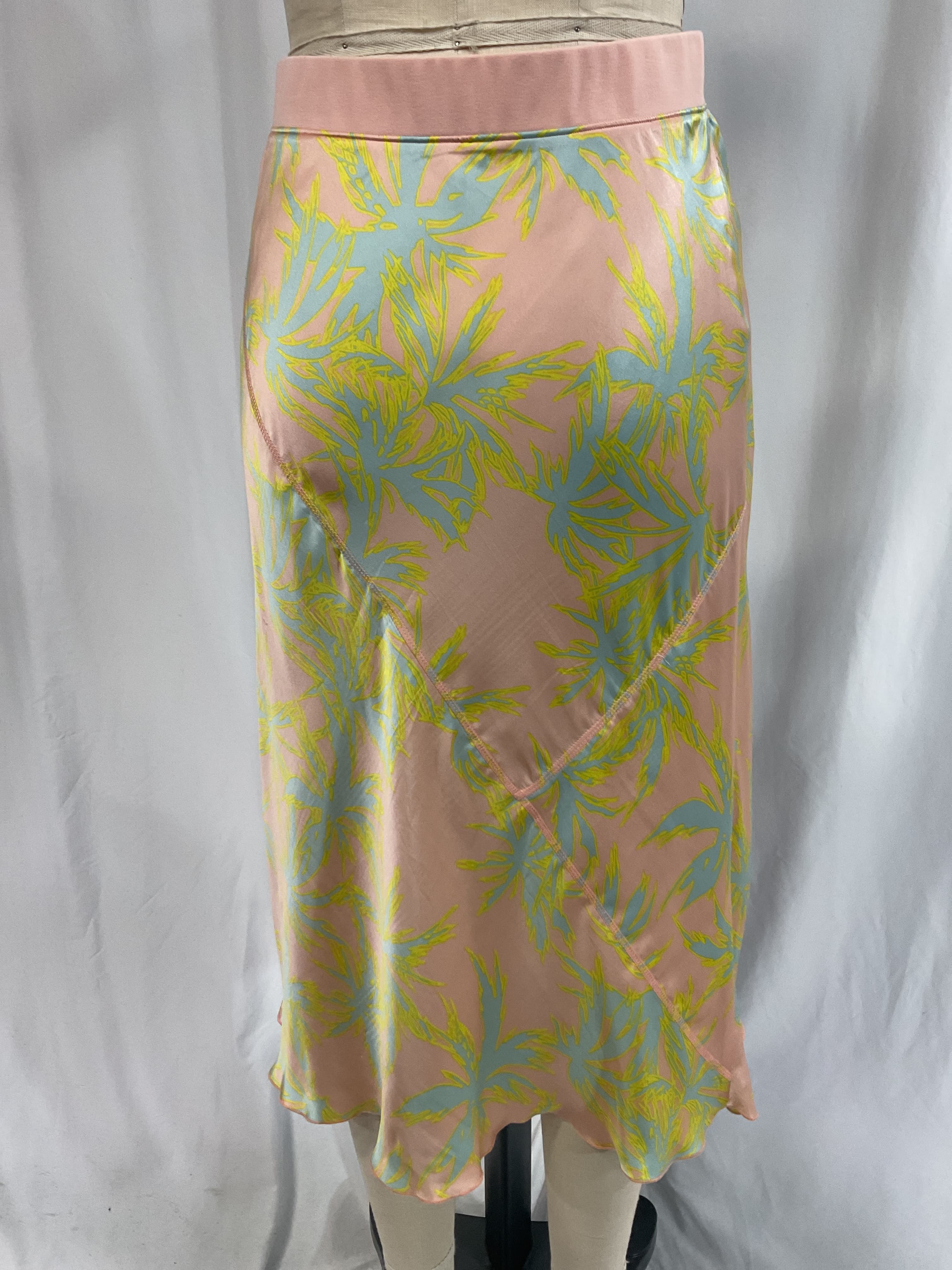 Palm Print Silk Charmeuse Slip Skirt - Image 4