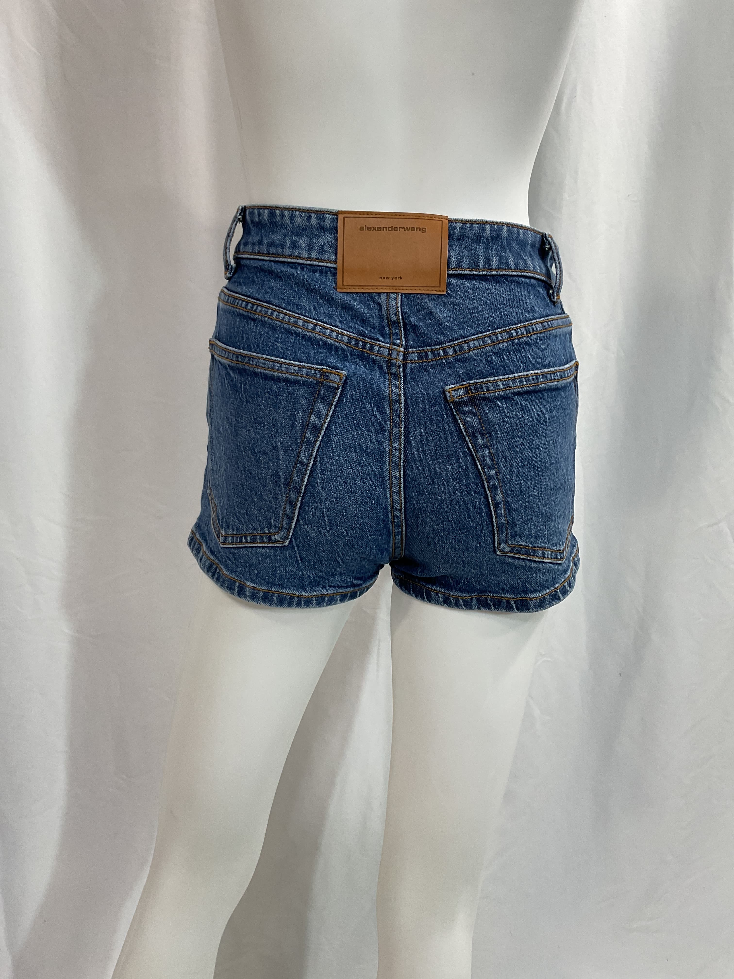 Mid Rise Stretch Skort In Deep Blue - Image 2
