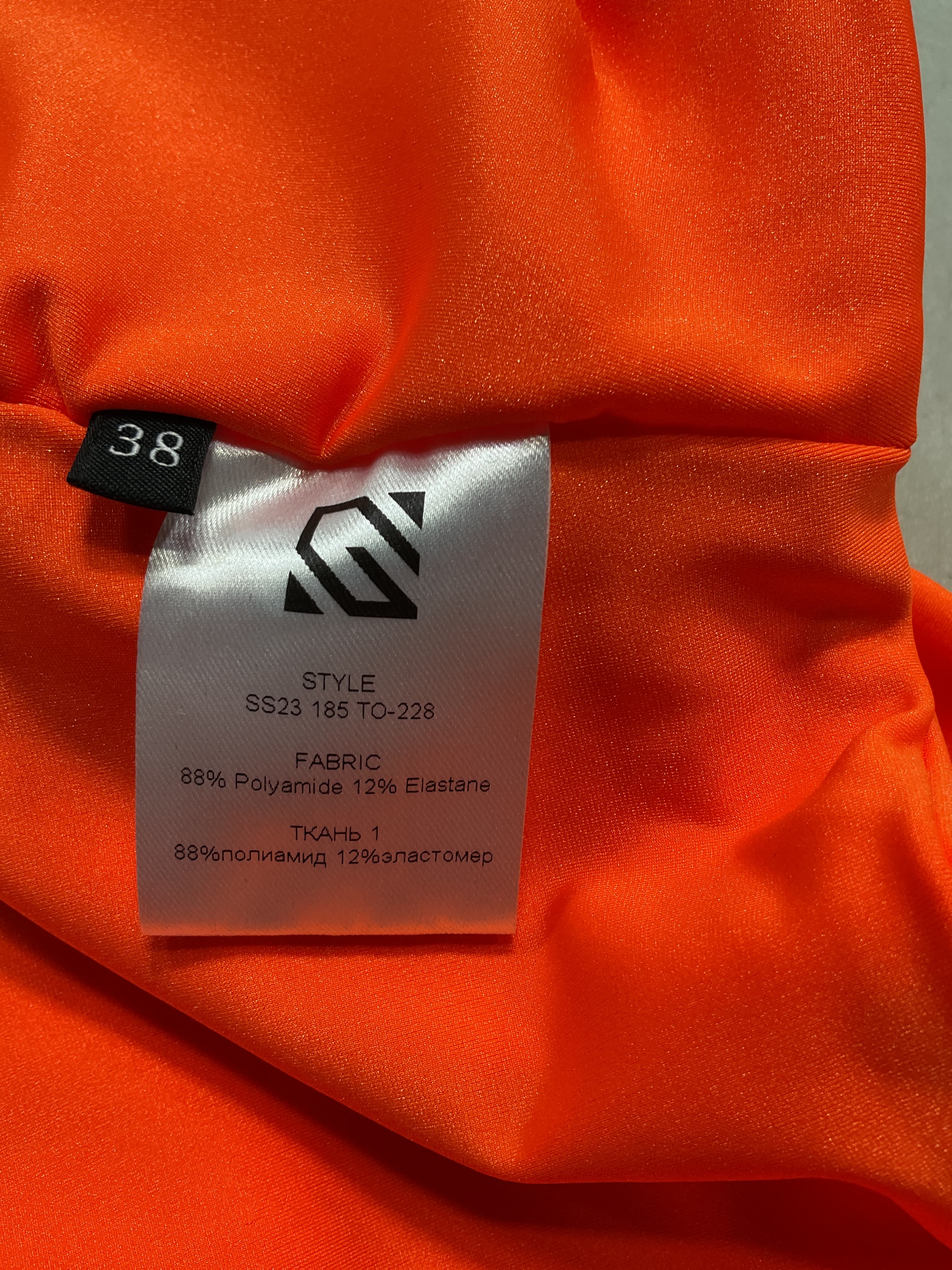 One Shoulder Crop Top In Vibrant Orange - Image 3