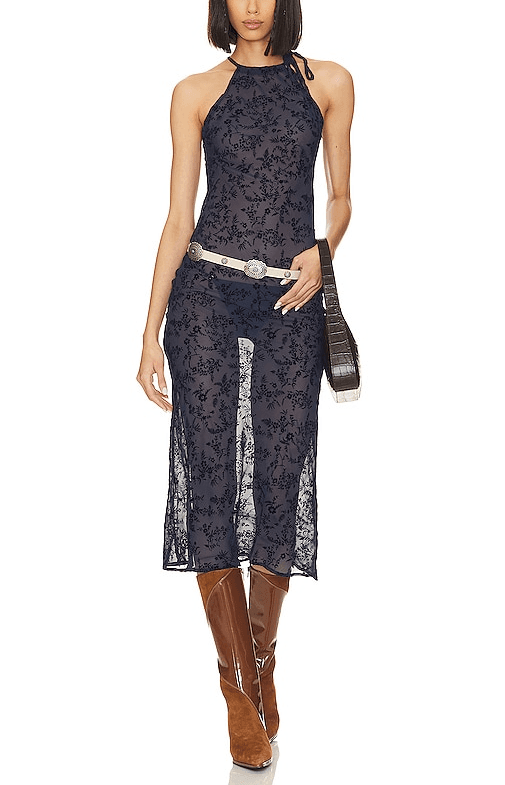 Folegandros Dress In Navy - Image 1