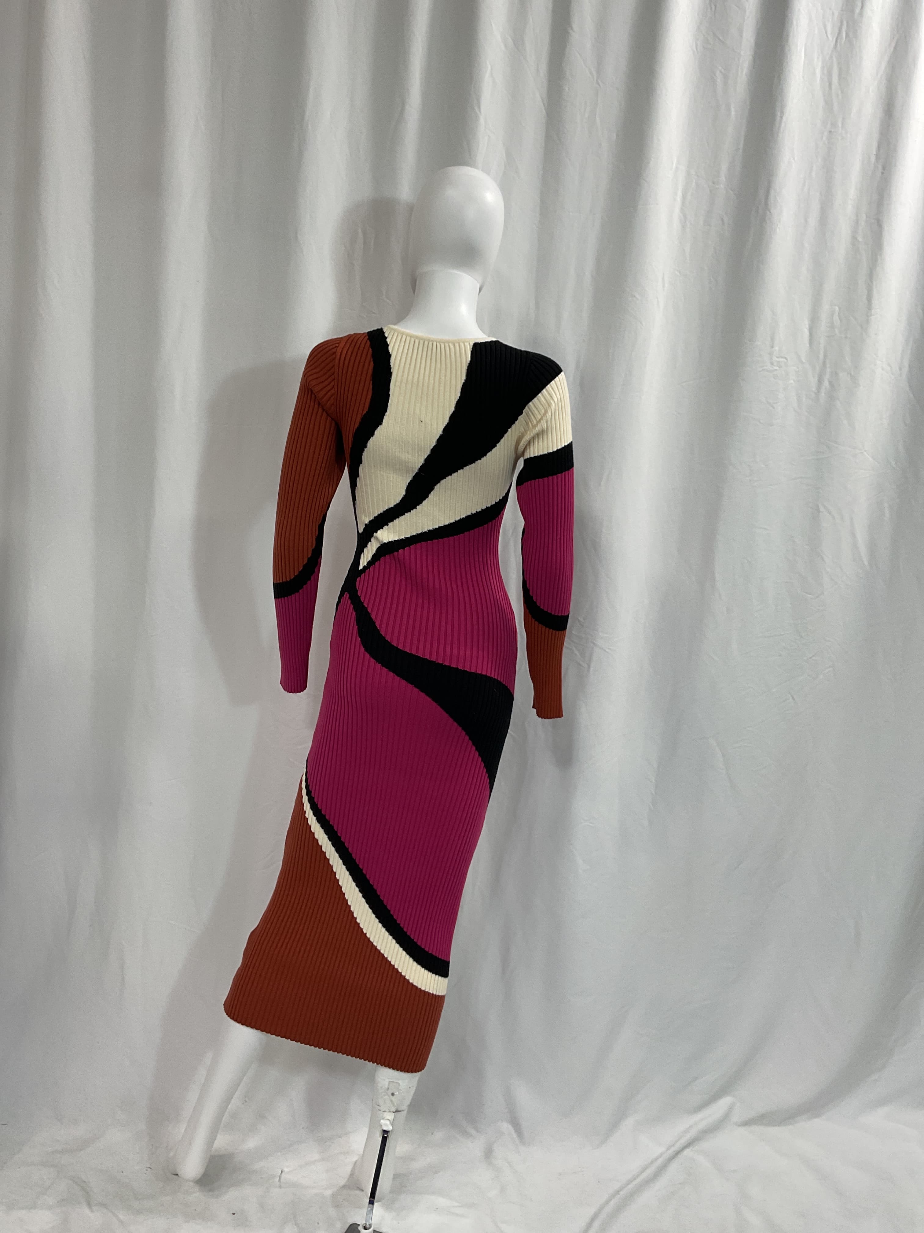 Lorna Knit Midi Dress In Abstract - Image 2