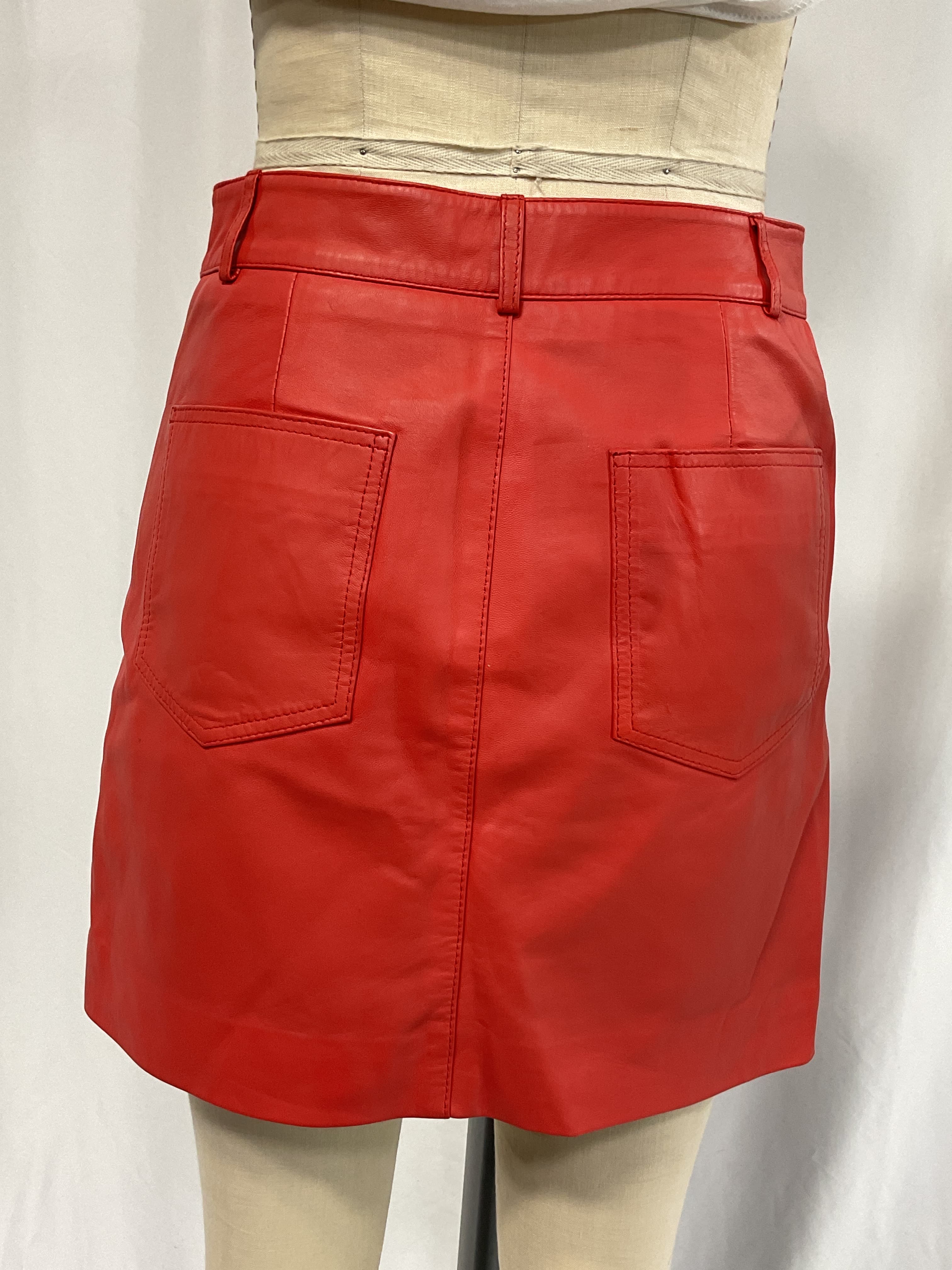 Alicia Mini Leather Skirt - Image 2