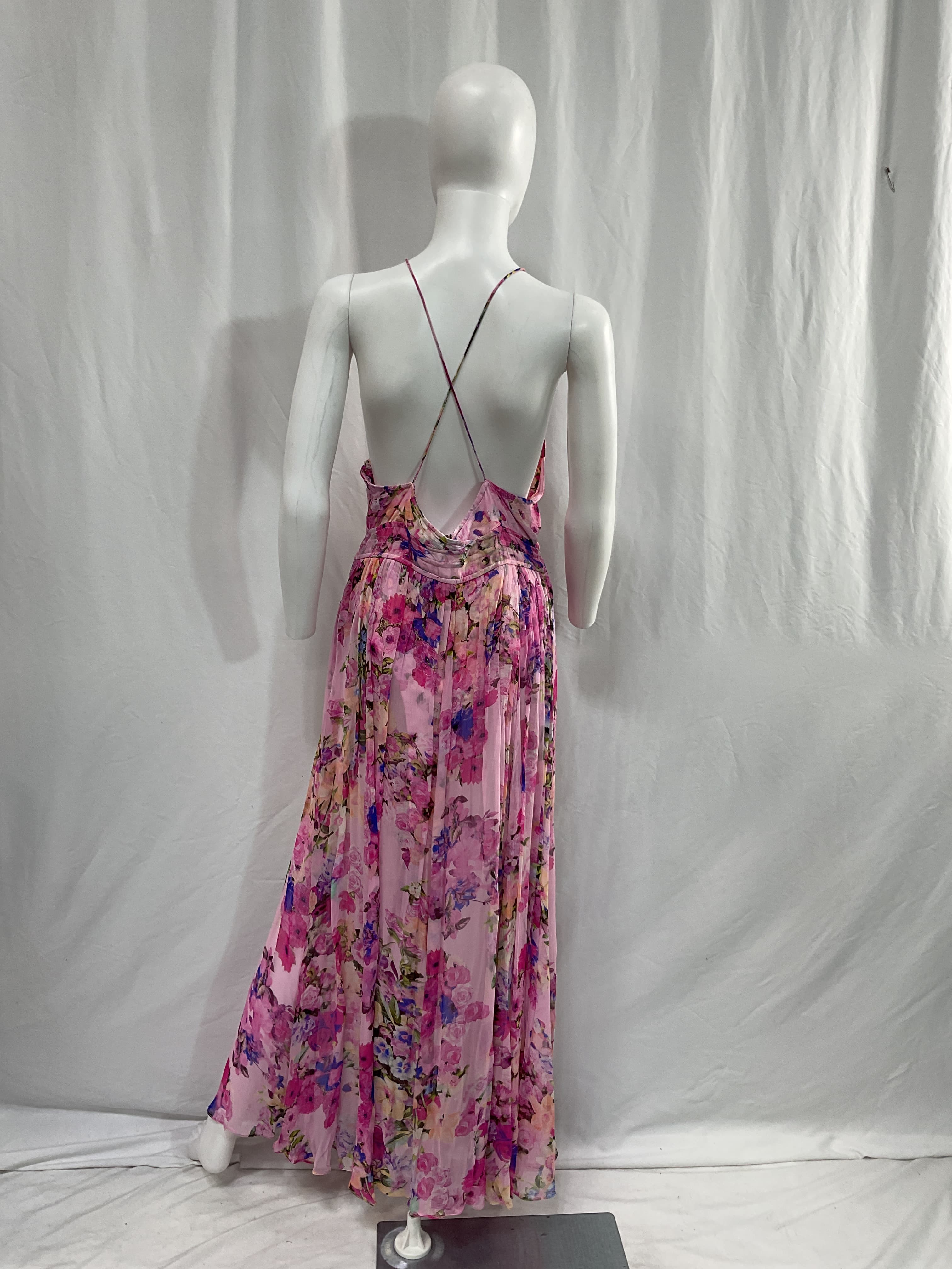 Mist Halter Maxi Dress In Pink - Image 2