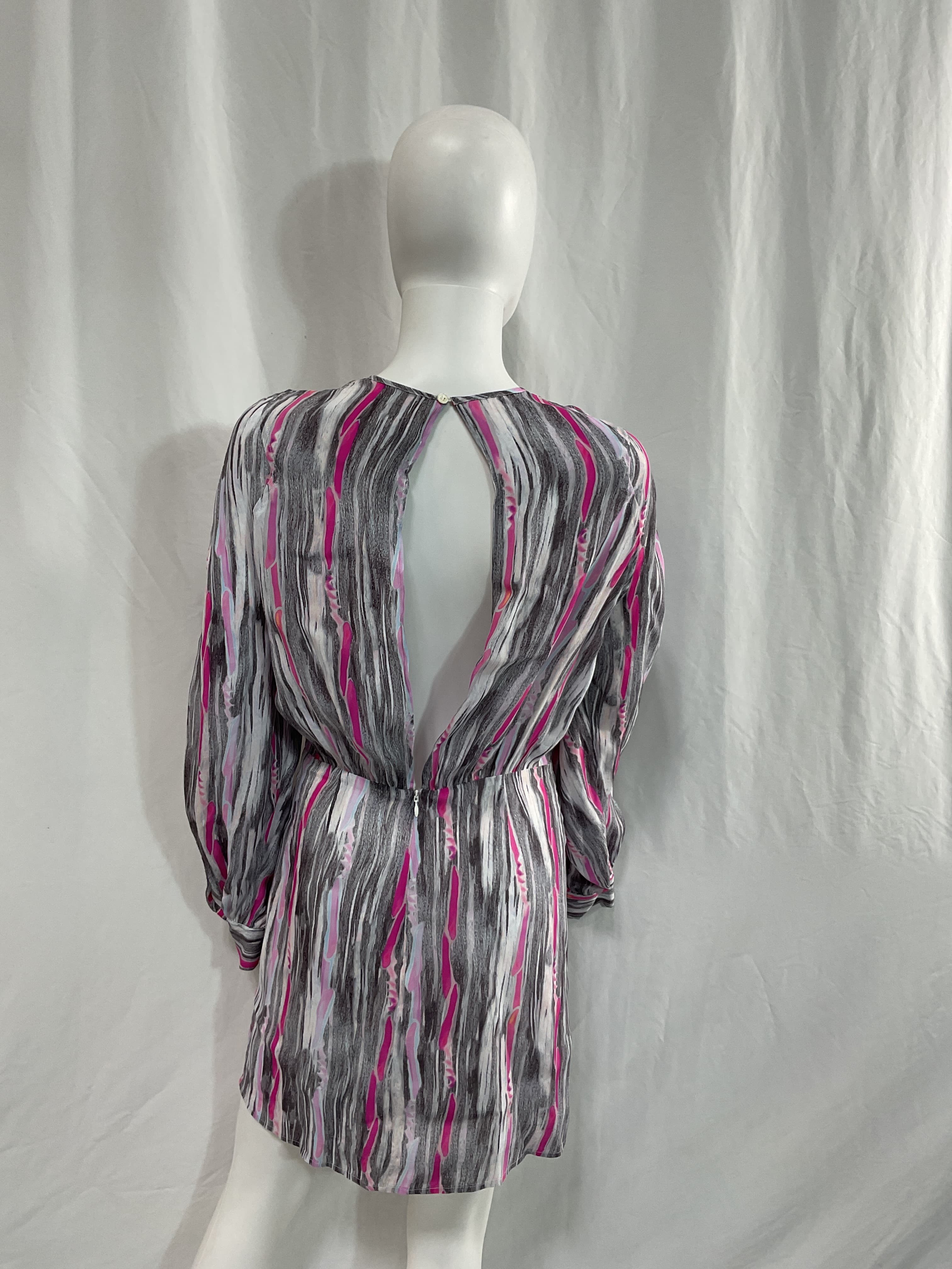 Isiari Mini Dress In Grey & Pink - Image 2