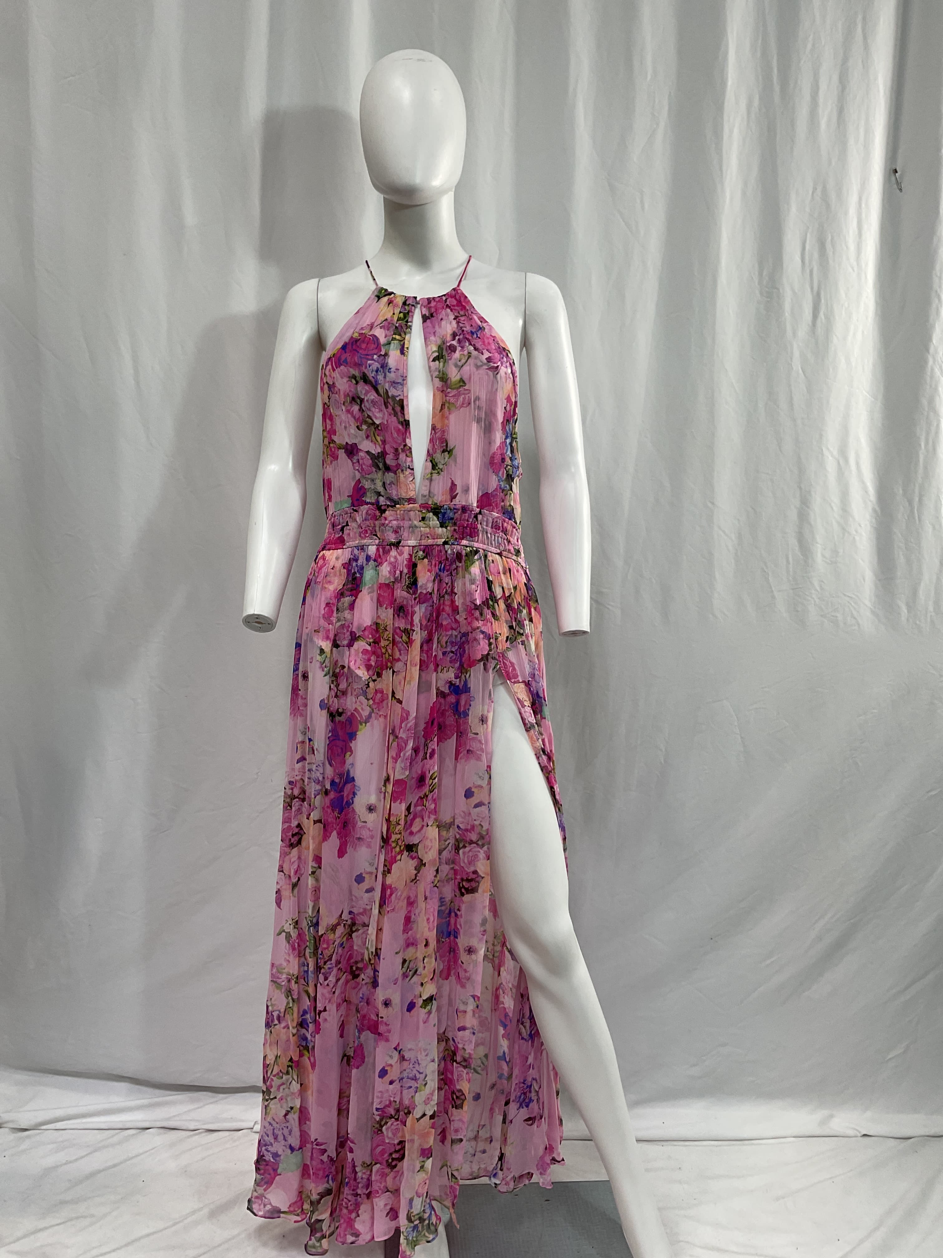 Mist Halter Maxi Dress In Pink - Image 3