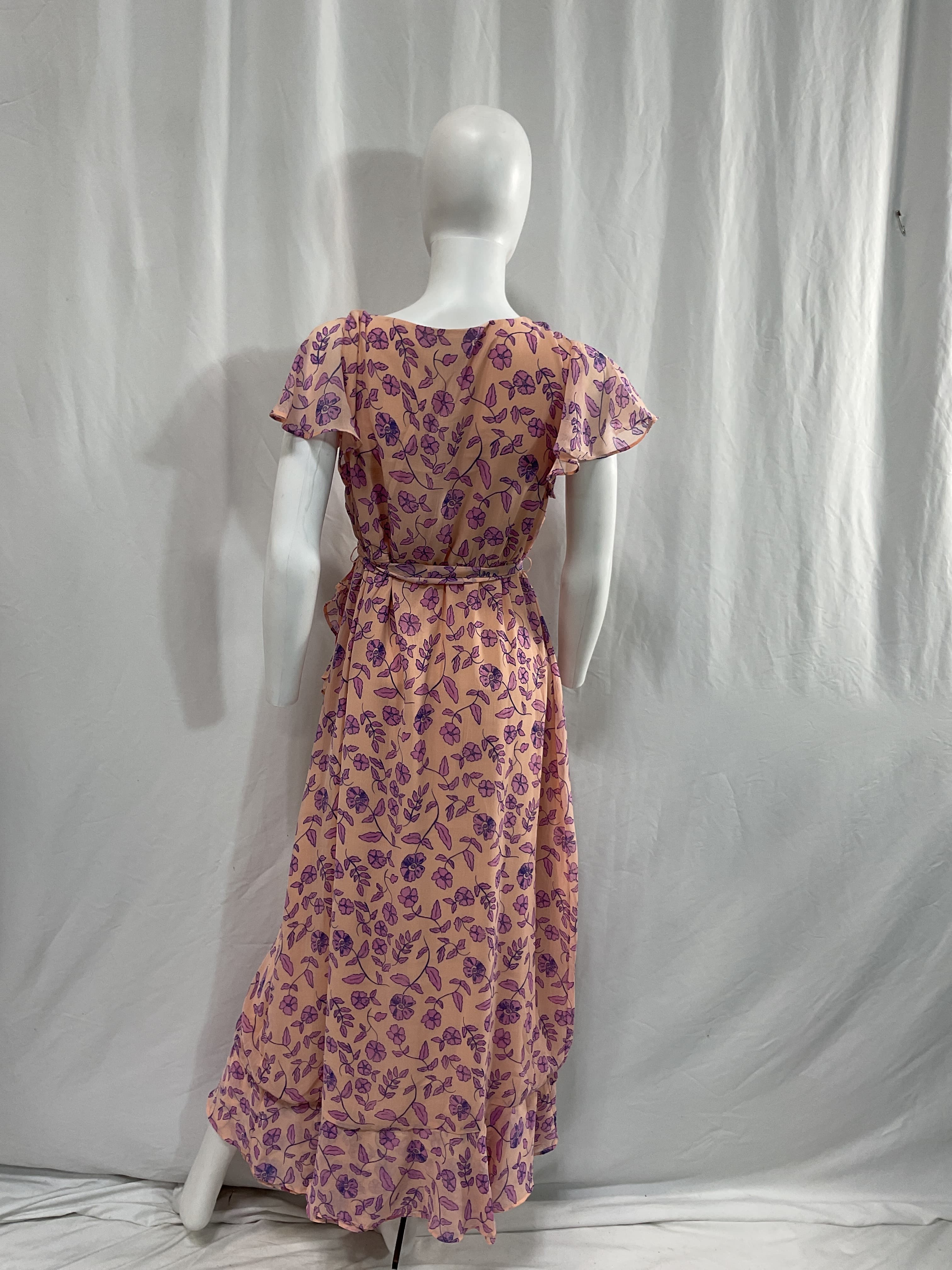 Flutter Sleeve Faux Wrap Dress - Image 2